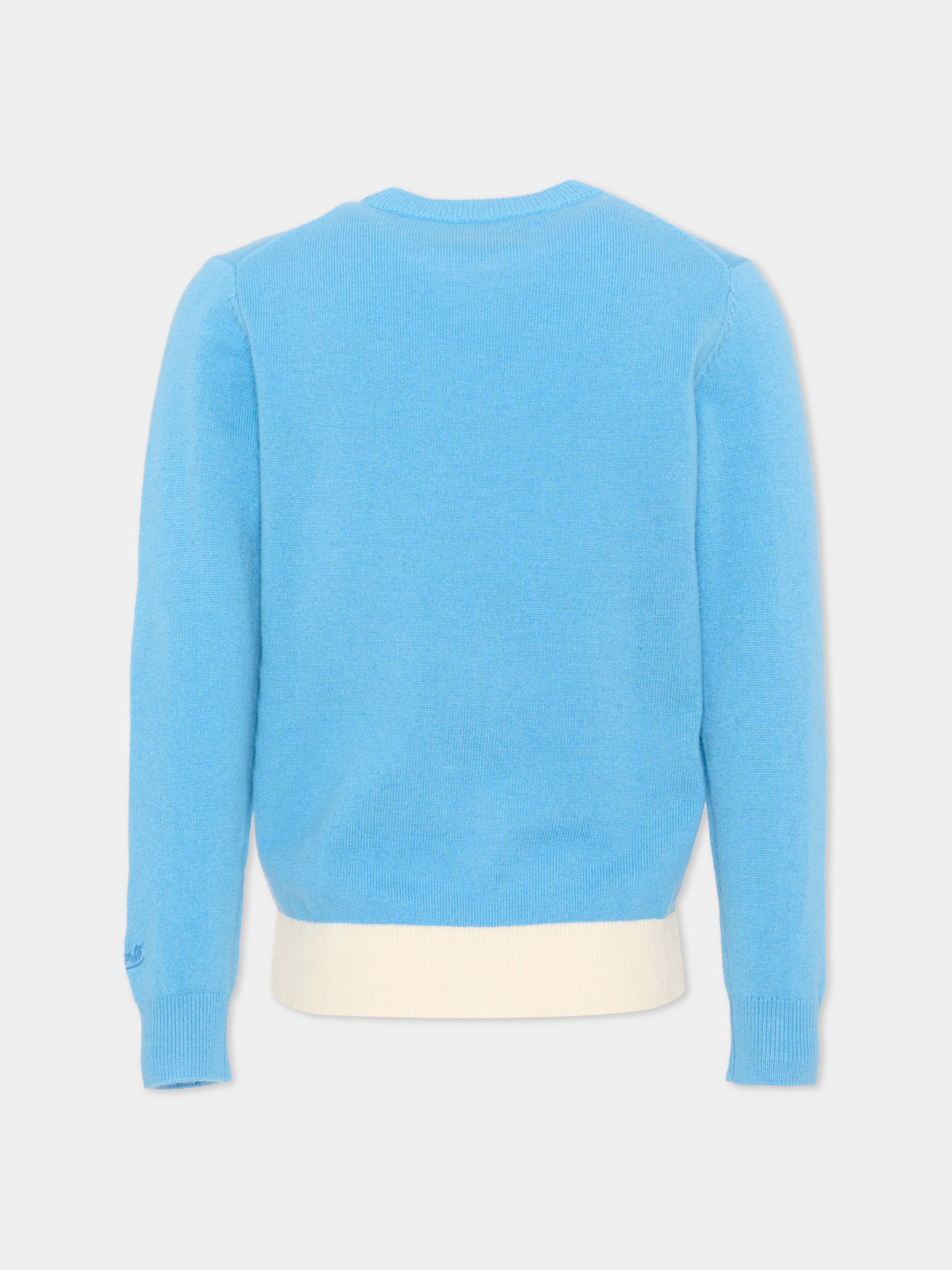 Maglione azzurro per bambina con intarsio,Mc2 Saint Barth,PRC0007 01288M