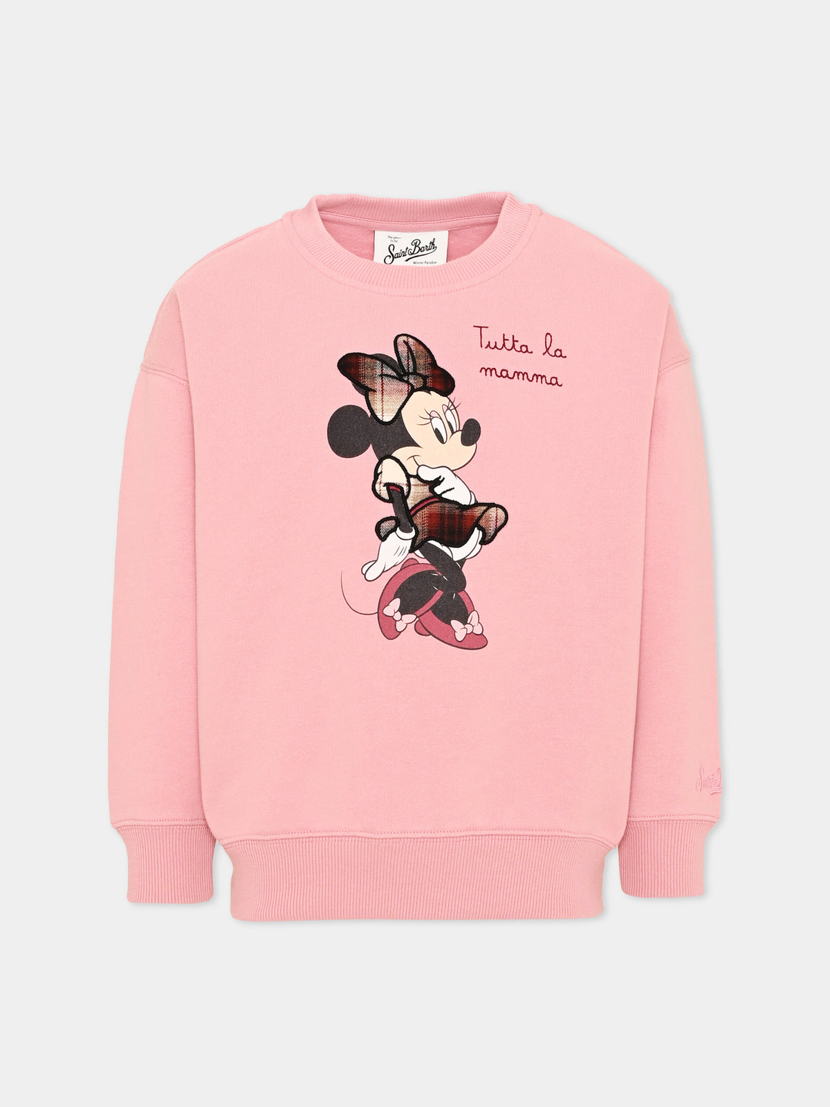 Felpa girocollo rosa con Minnie per bambina,Mc2 Saint Barth,BRN0002 02278M