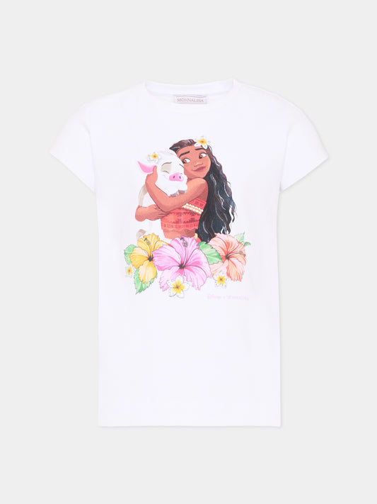 T-shirt bianca per bambina Disney,Monnalisa,11H632 8201 0099