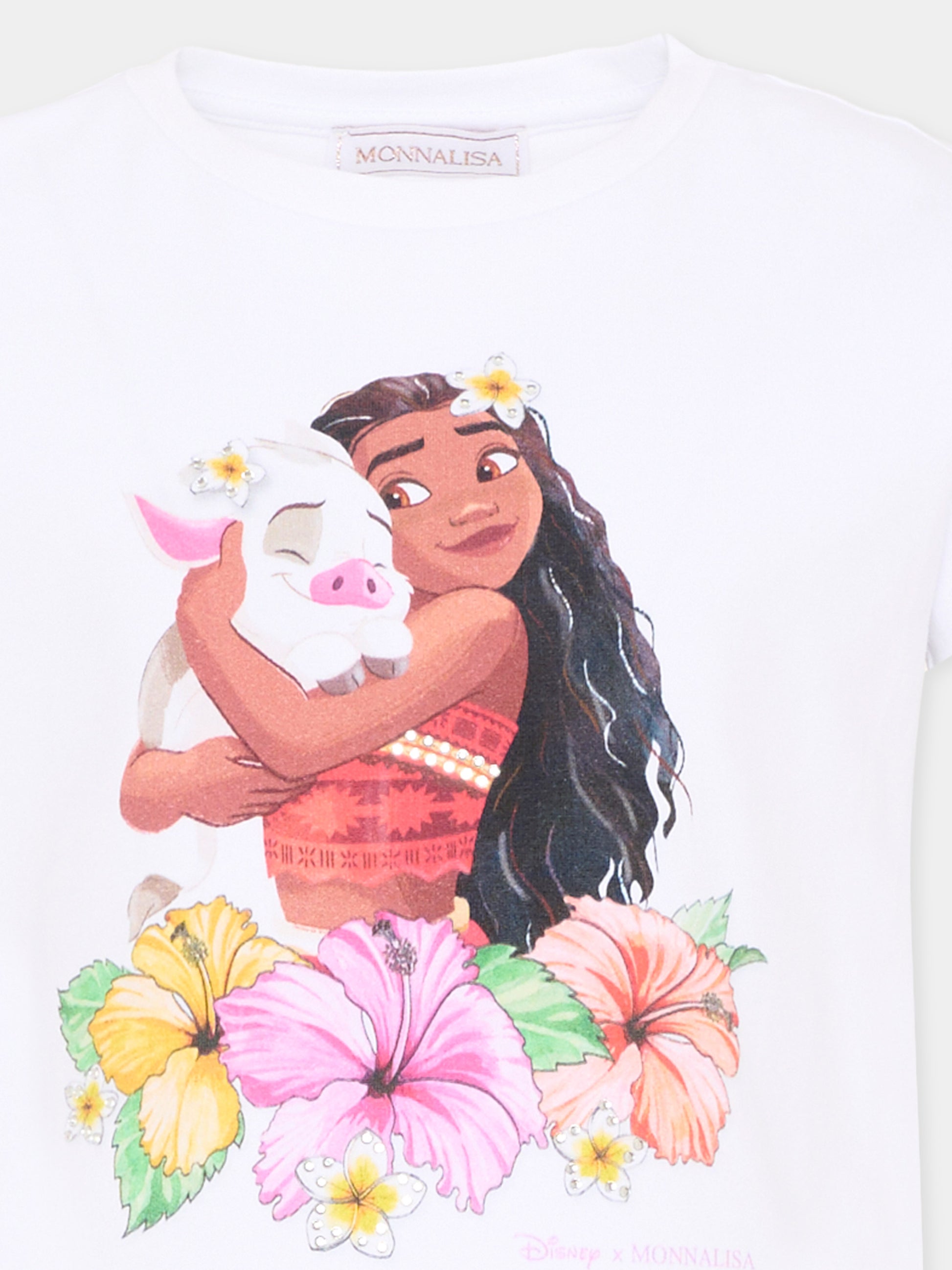 T-shirt bianca per bambina Disney,Monnalisa,11H632 8201 0099
