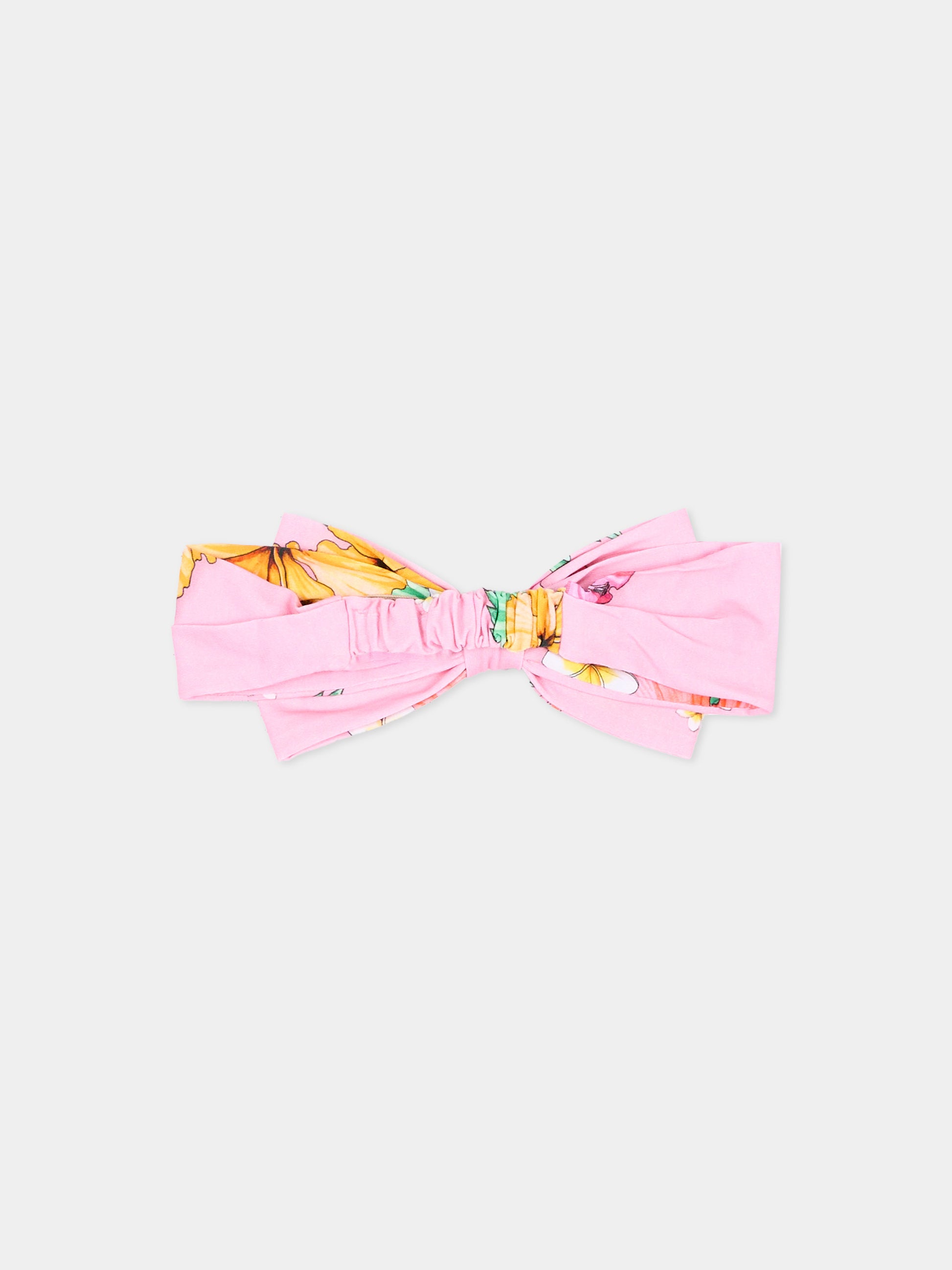 Fascia rosa per bambina floreale,Monnalisa,19H033 8654 0093