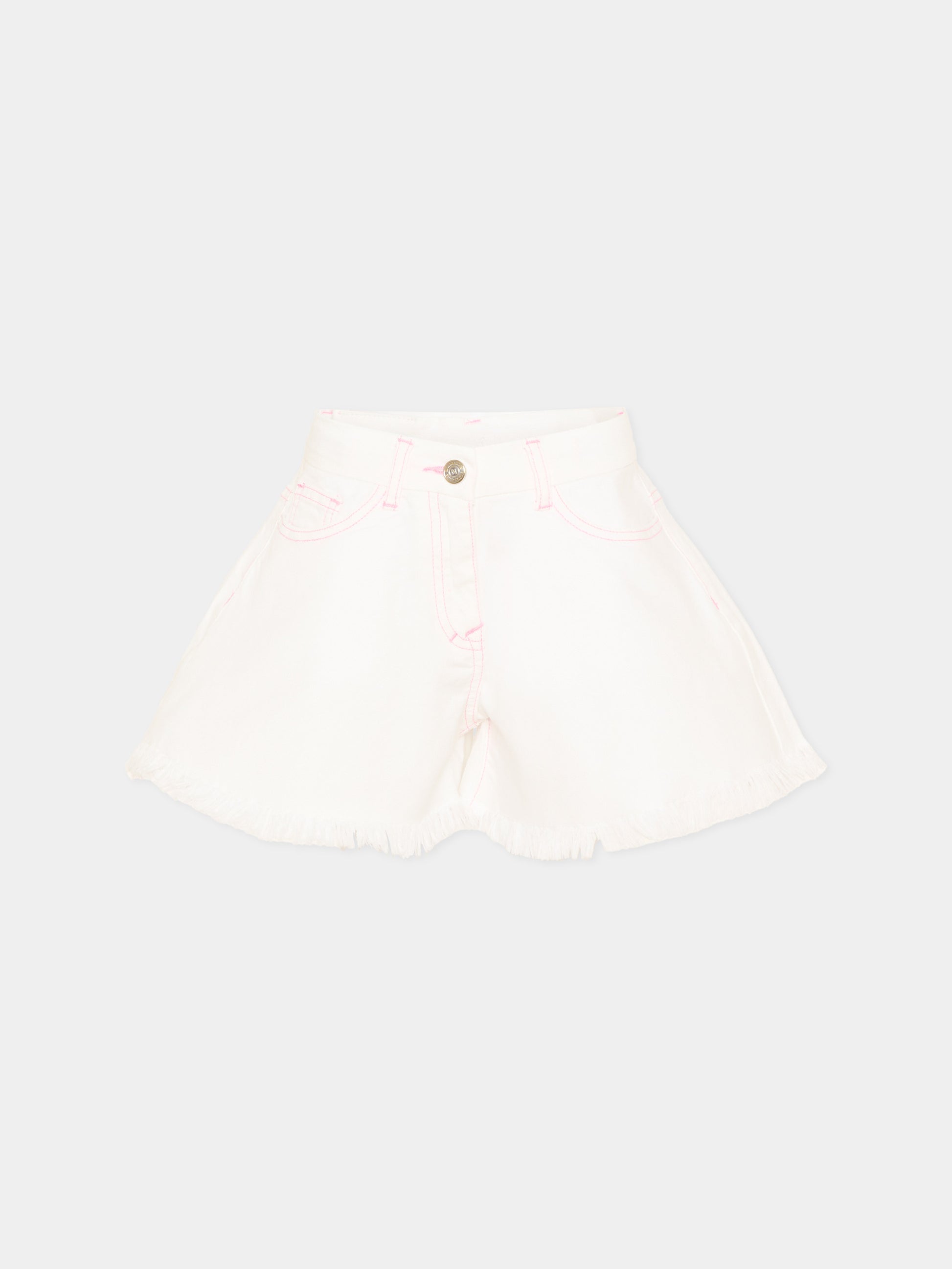 Shorts casual bianchi per bambina,Monnalisa,19H420 8043 0099