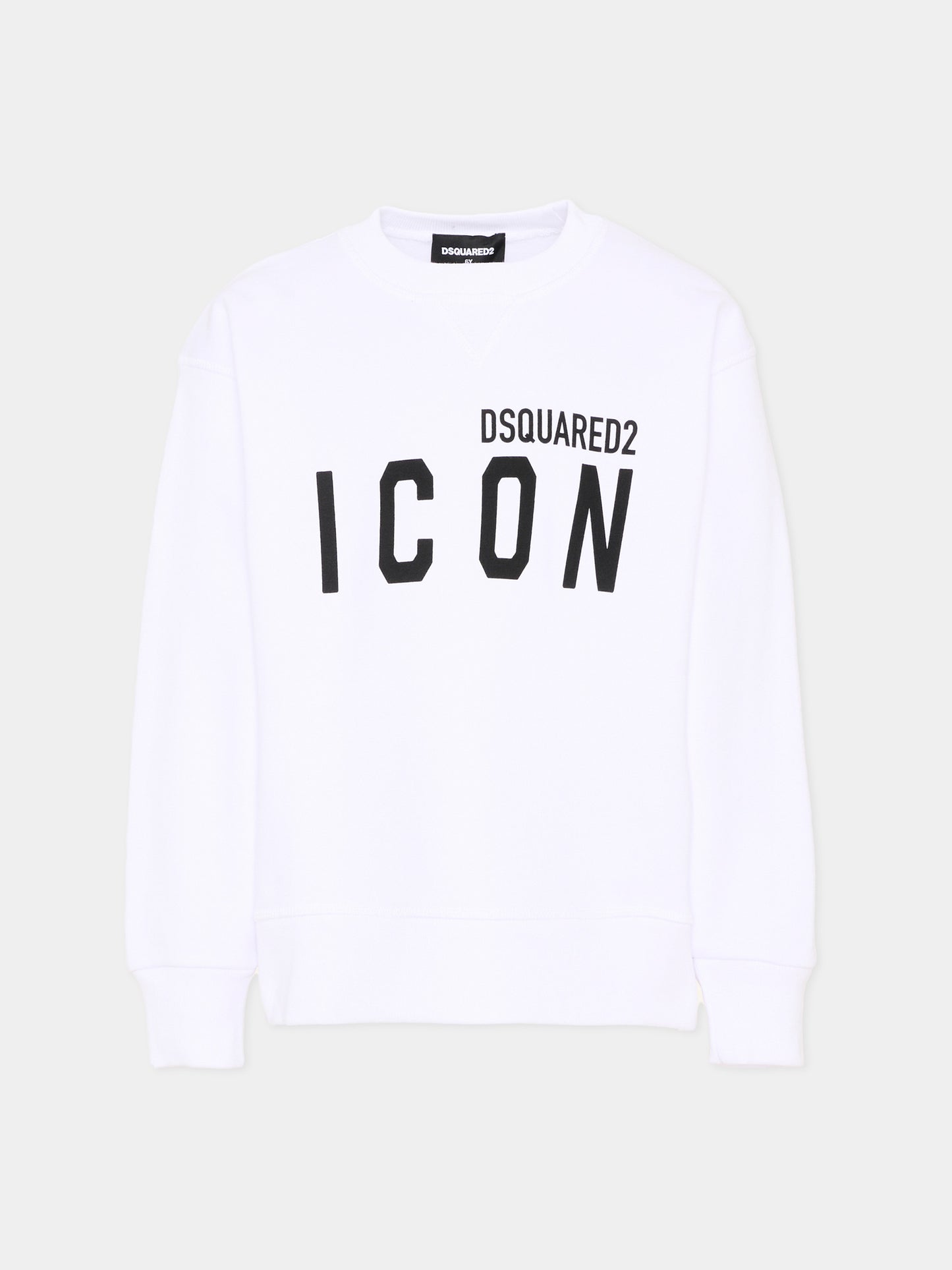 Felpa bianca per bambini con logo,Dsquared2,DQ2667 D0094 DQ100