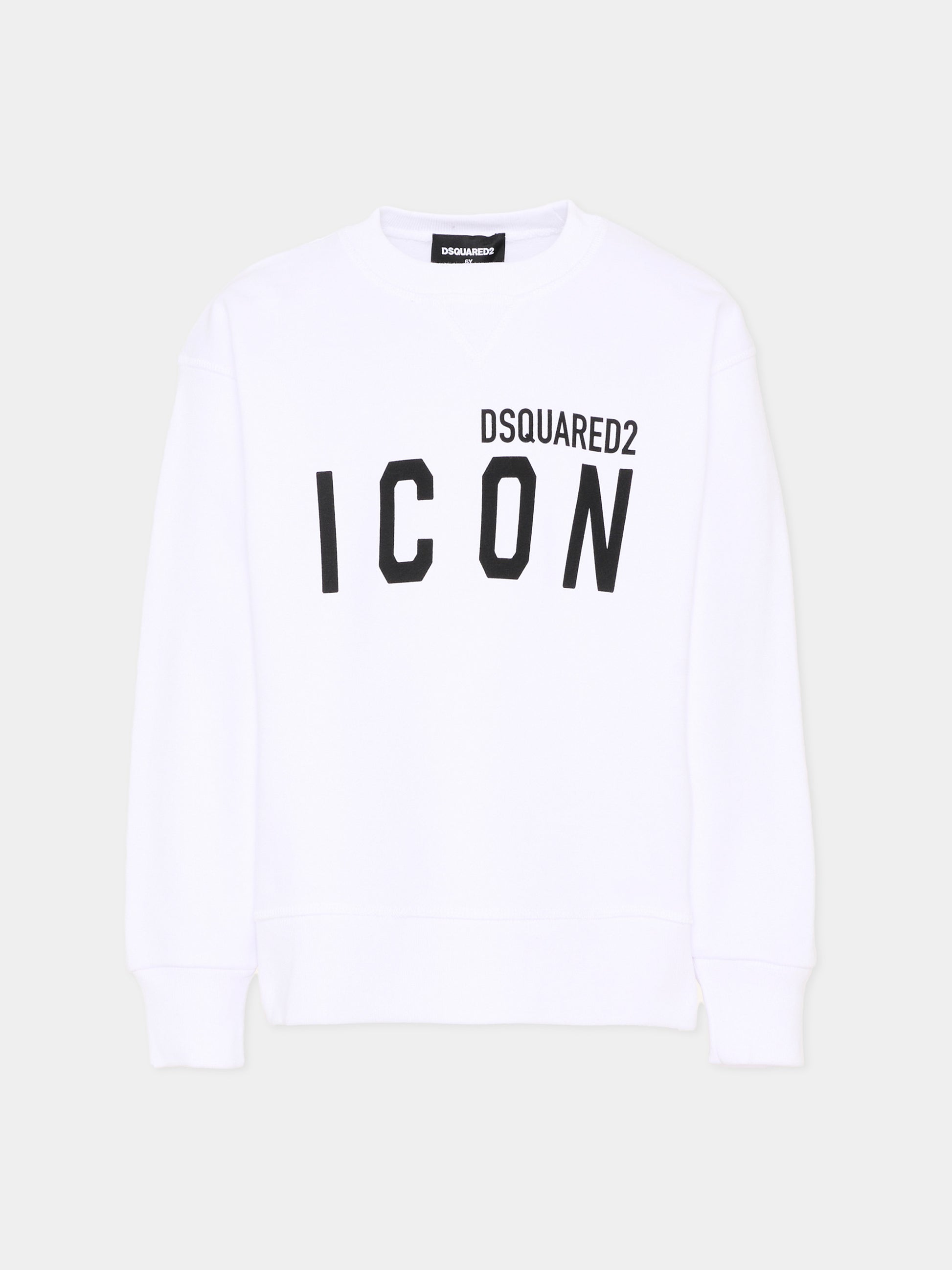 Felpa bianca per bambini con logo,Dsquared2,DQ2667 D0094 DQ100