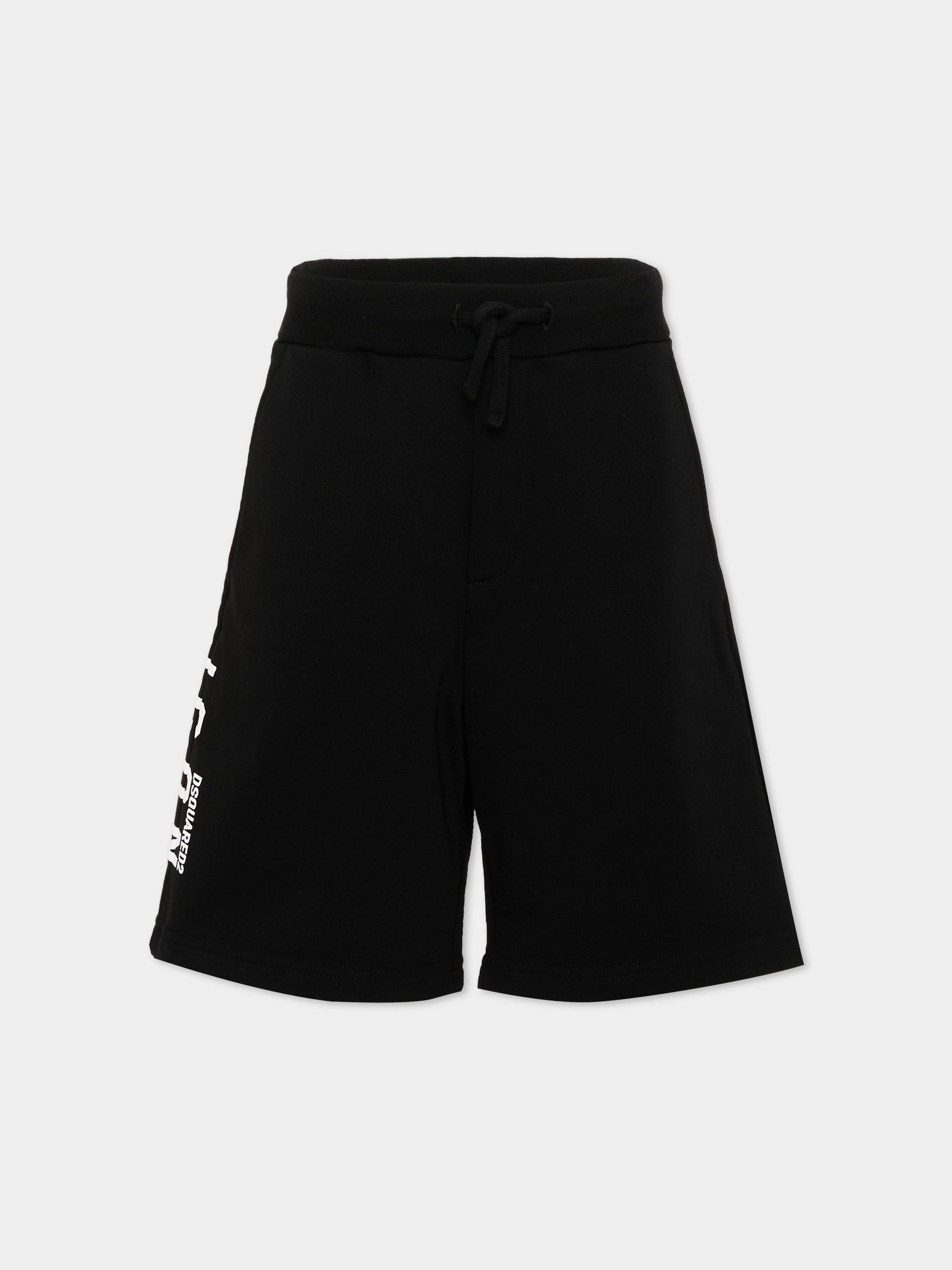 Shorts nero  per bambino con logo,Dsquared2,DQ2930 D0094 DQ900