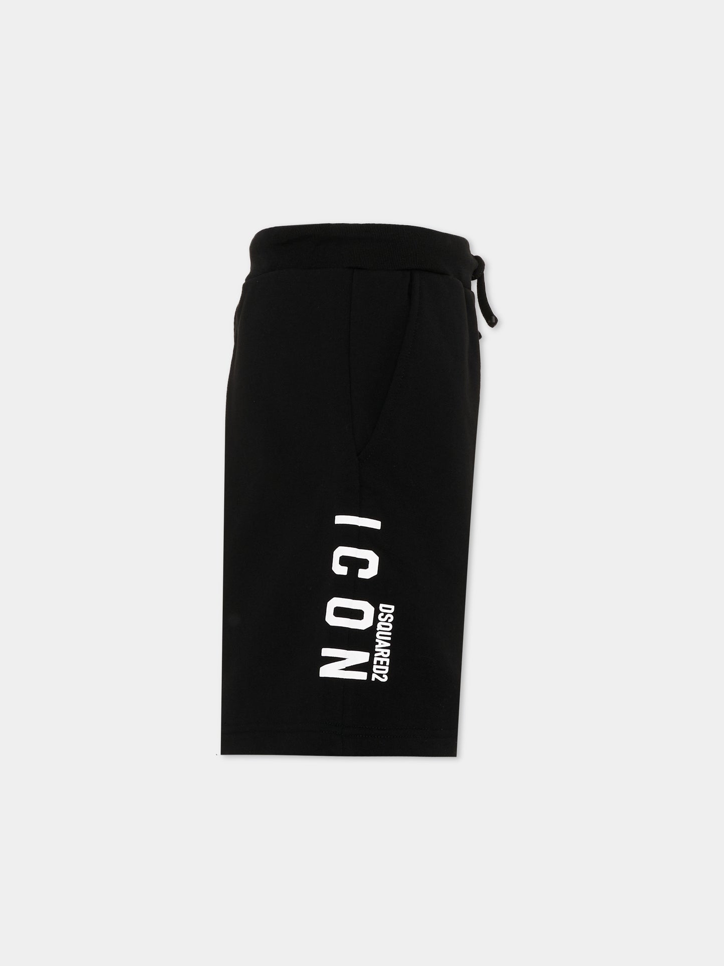 Shorts nero  per bambino con logo,Dsquared2,DQ2930 D0094 DQ900