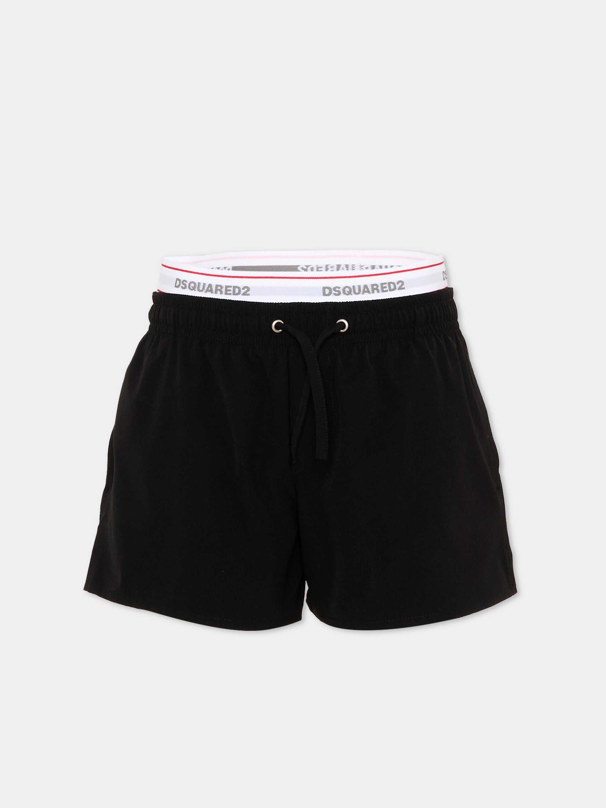 Boxer mare nero per bambino con logo,Dsquared2,DQ2893 D0ACQ DQ900