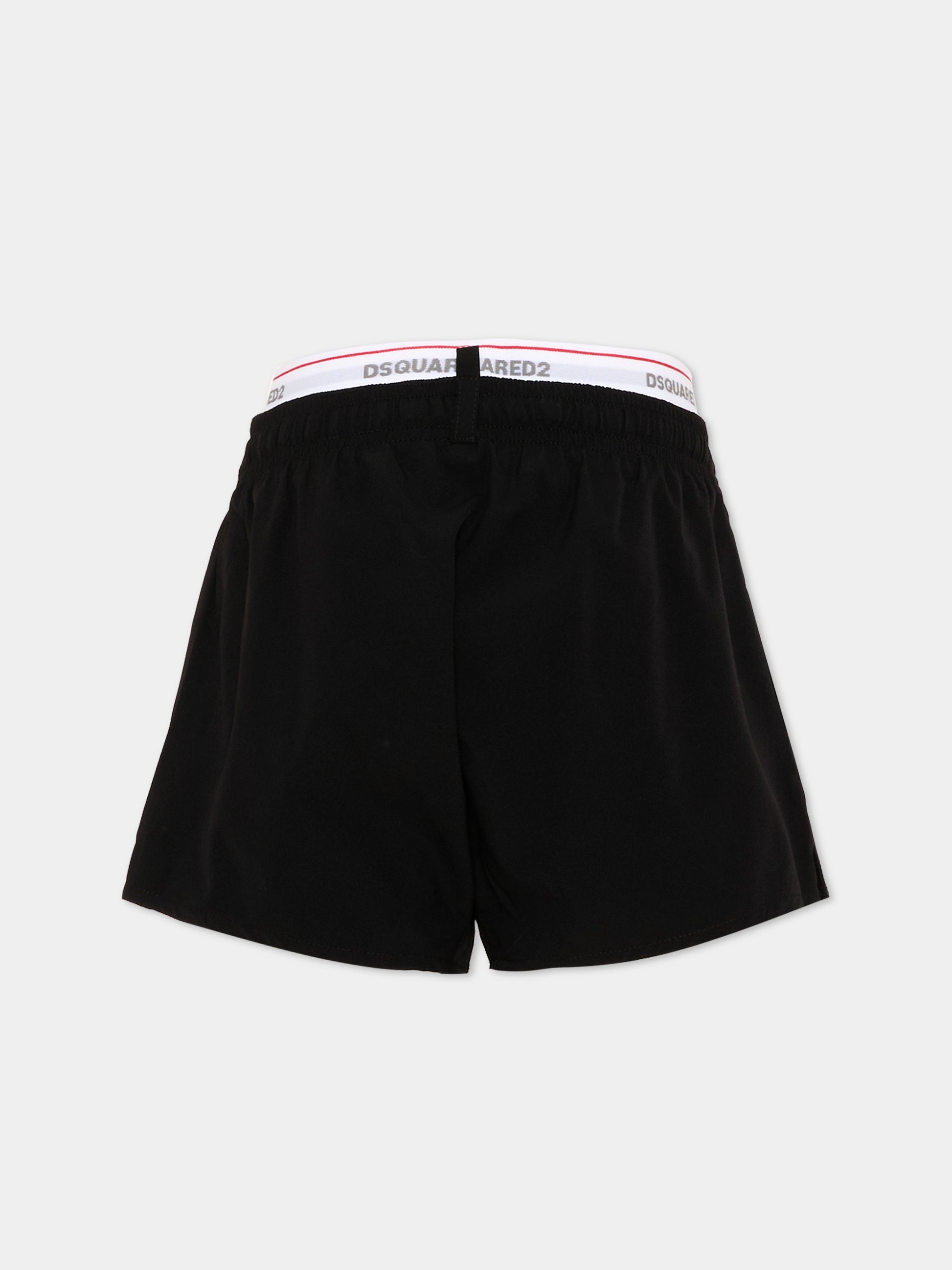 Boxer mare nero per bambino con logo,Dsquared2,DQ2893 D0ACQ DQ900