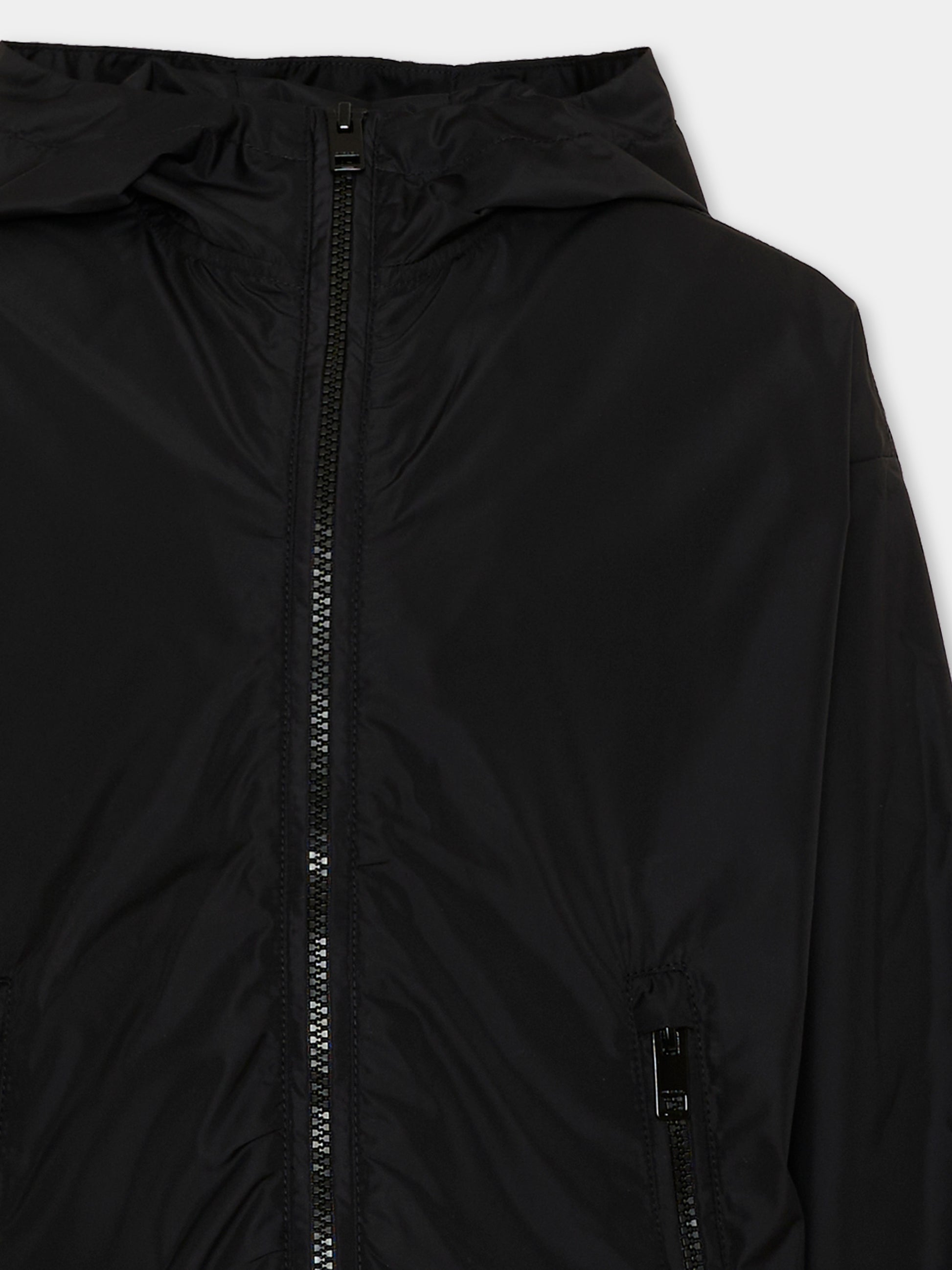 Giacche a vento nero per bambino con logo,Diesel,J02209 KXBPM K900