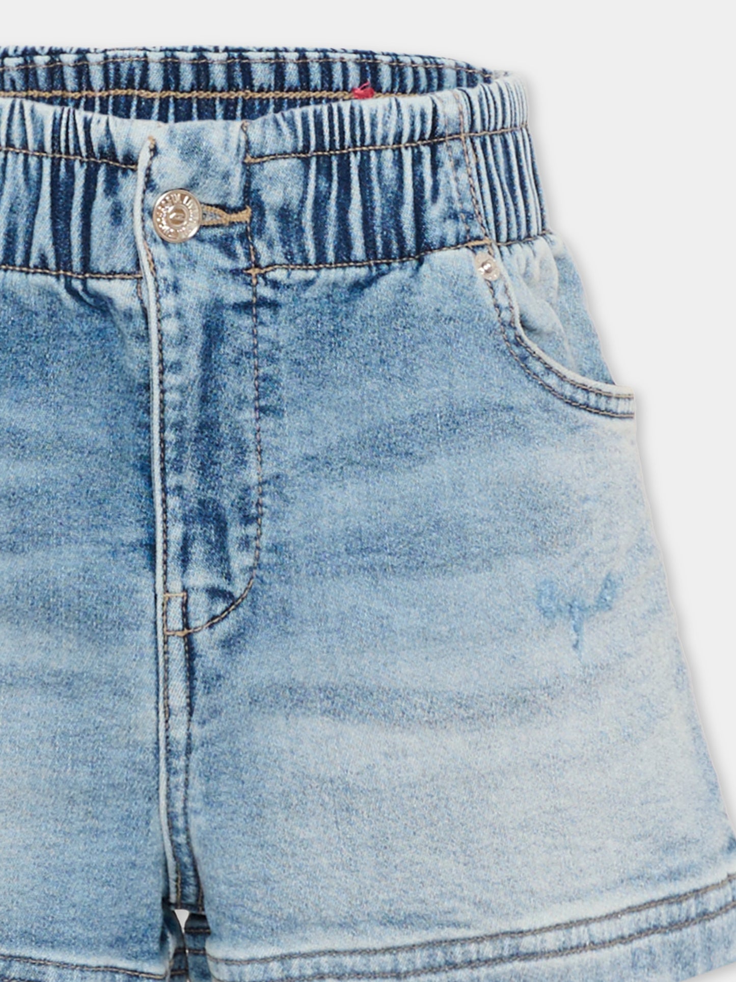 Shorts denim per bambina con logo,Diesel,J01853 KXBN3 K01