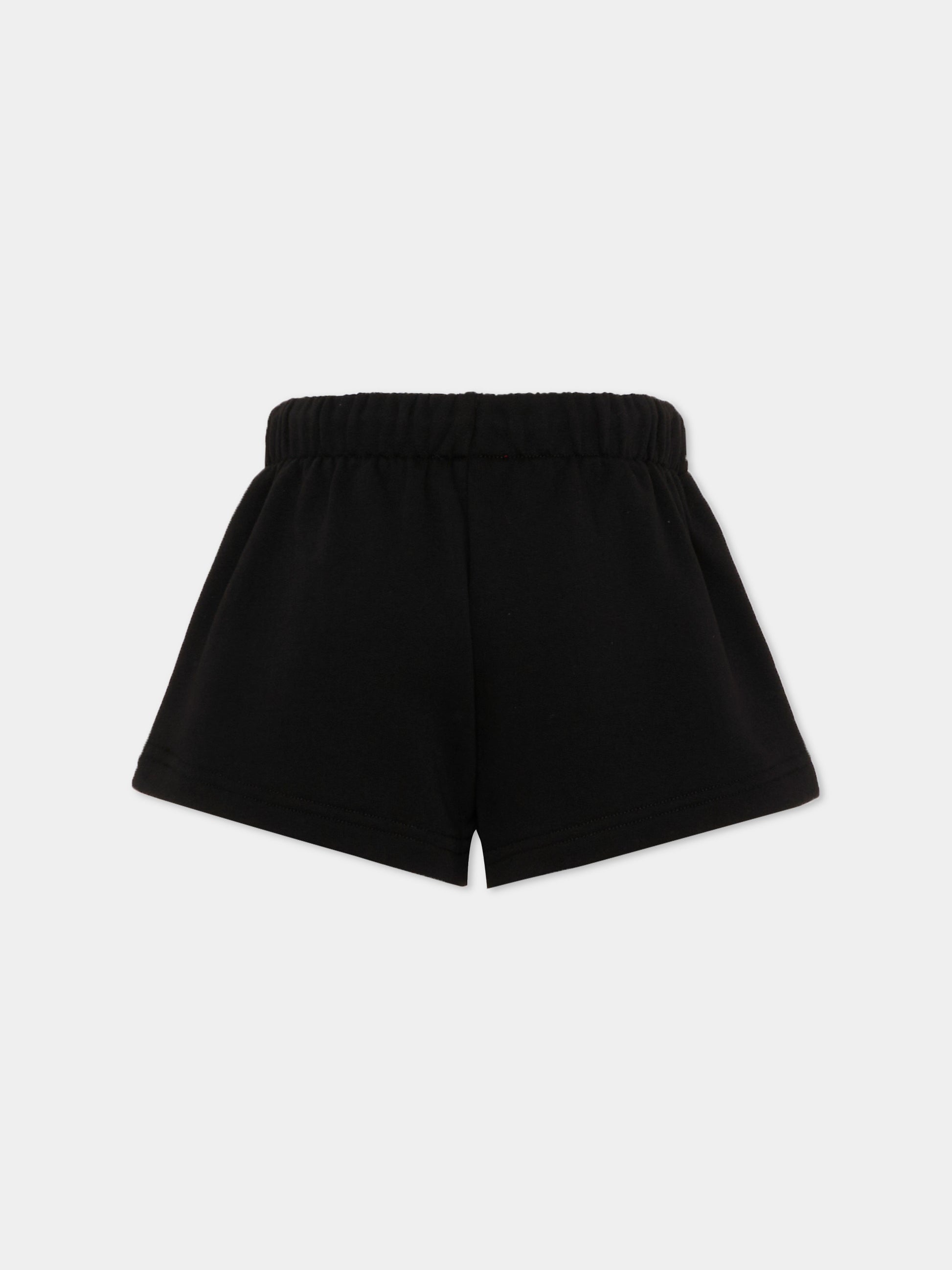 Shorts sportivi neri per bambina,Diesel,J02204 KYAX3 K900