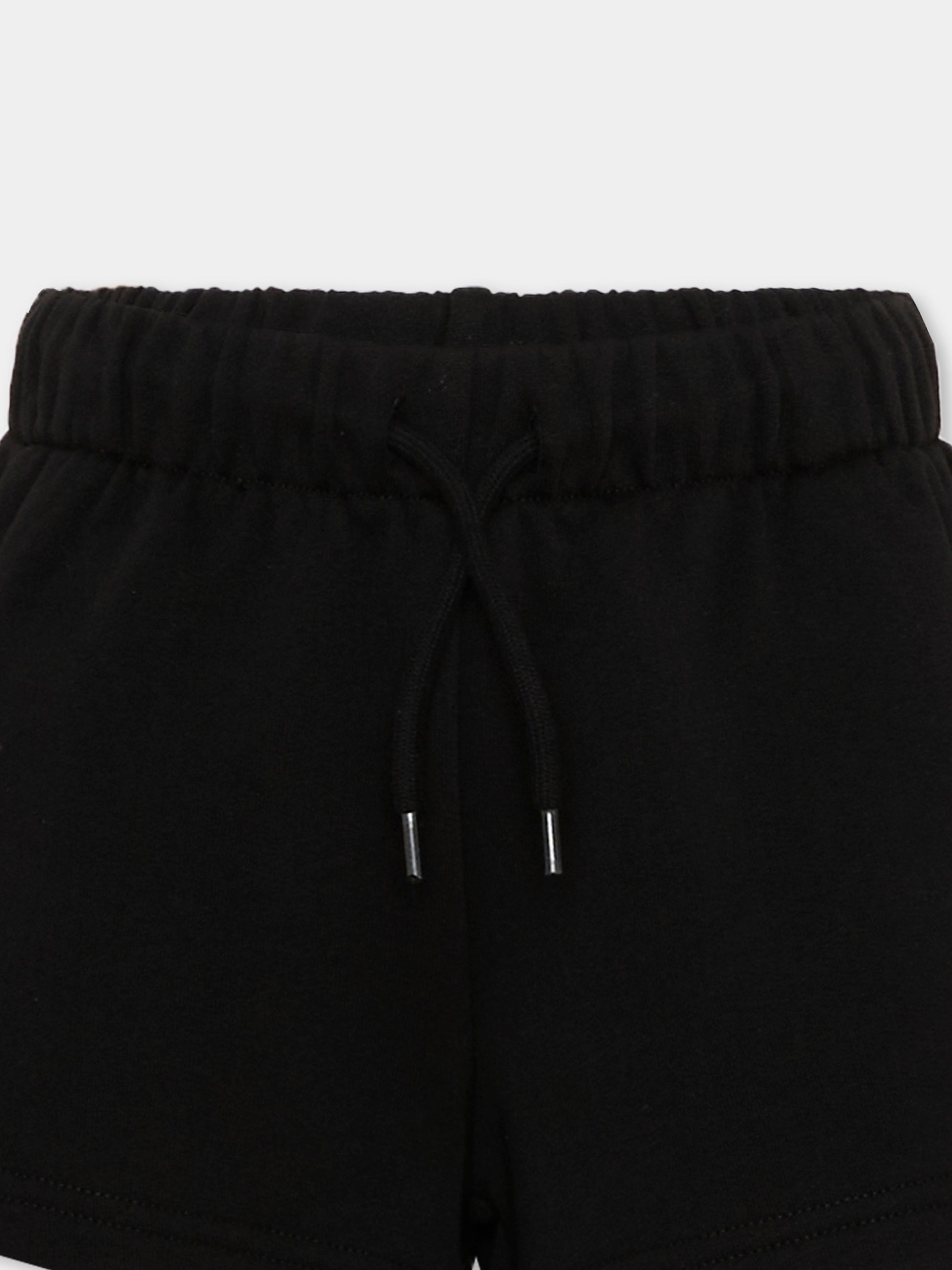 Shorts sportivi neri per bambina,Diesel,J02204 KYAX3 K900
