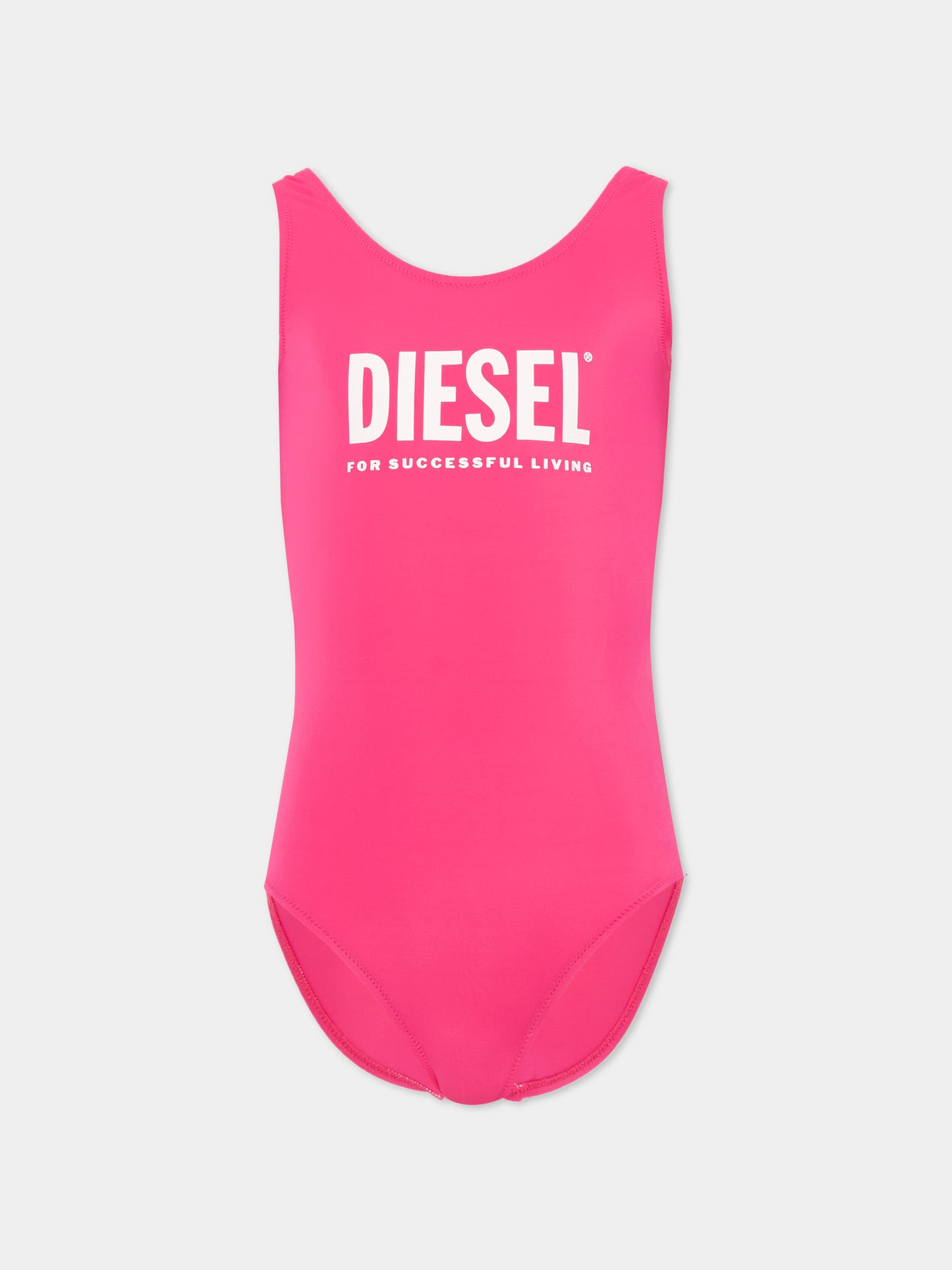Costume intero fucsia per bambina,Diesel,J02296 KYAG8 K378