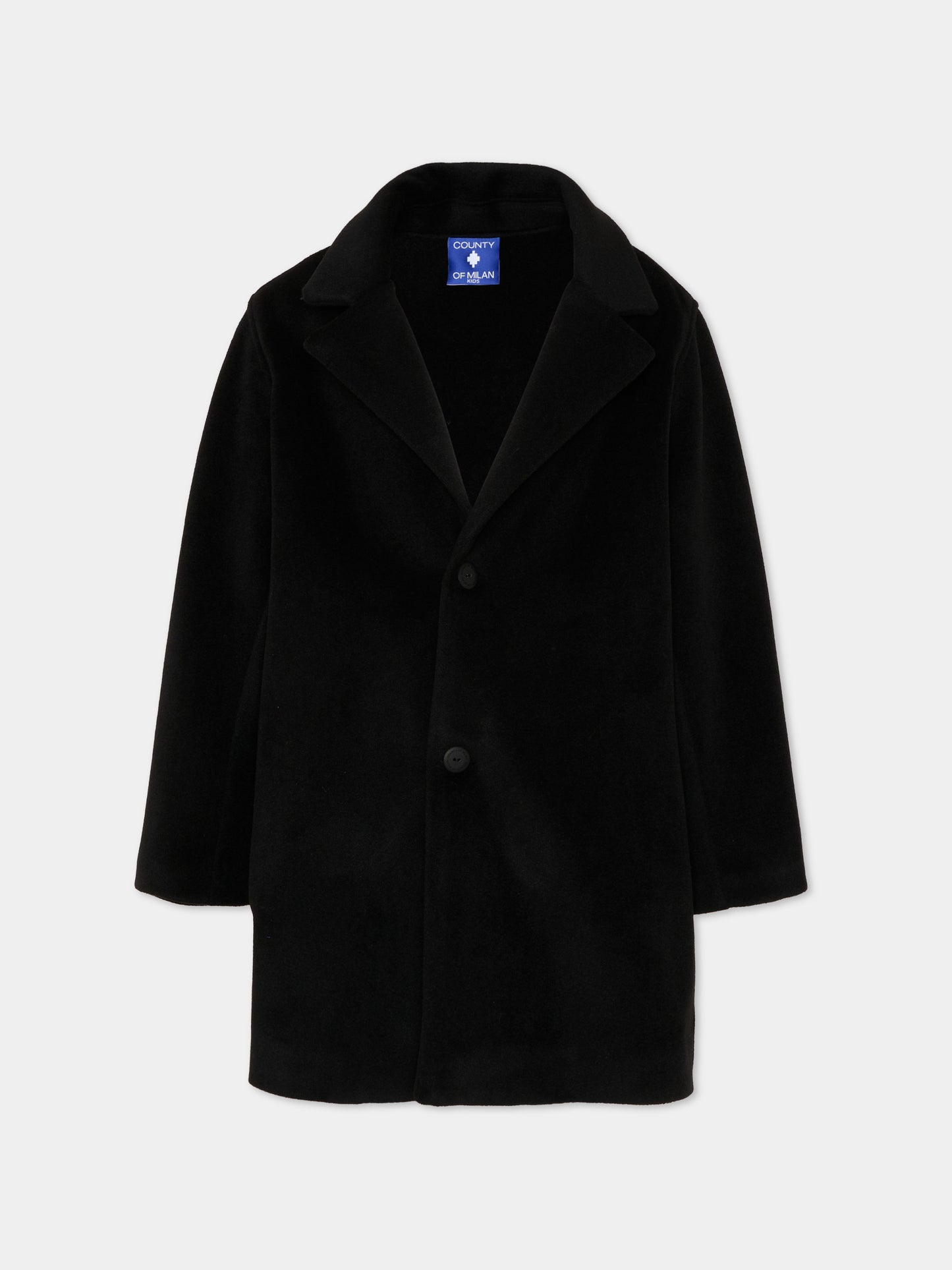 Cappotto nero per bambino con logo,County Of Milan Kids,F5CMJBCO049 110
