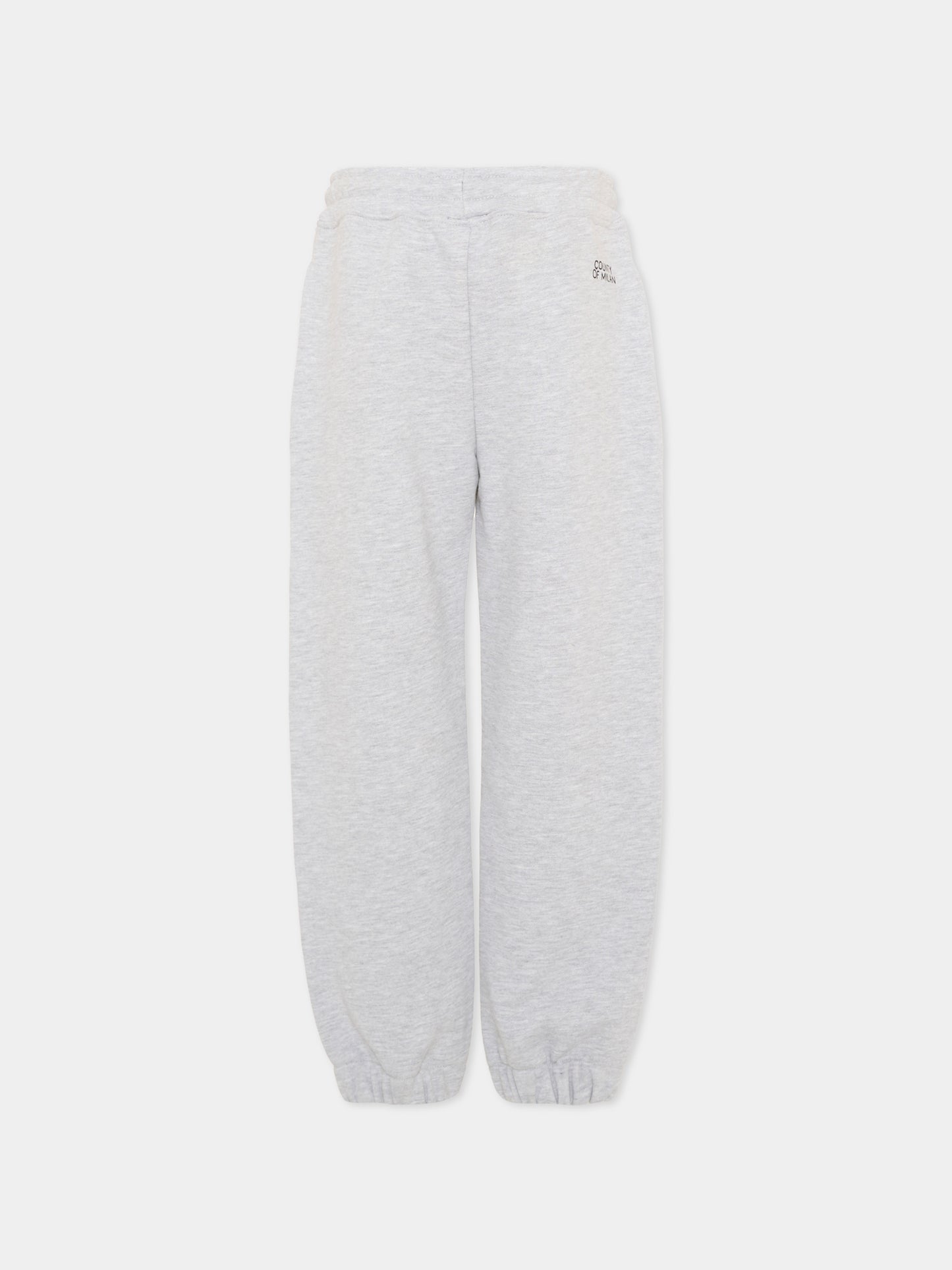 Pantalone sportivo grigio per bambino con logo,County Of Milan Kids,F5CMJBFP005 101