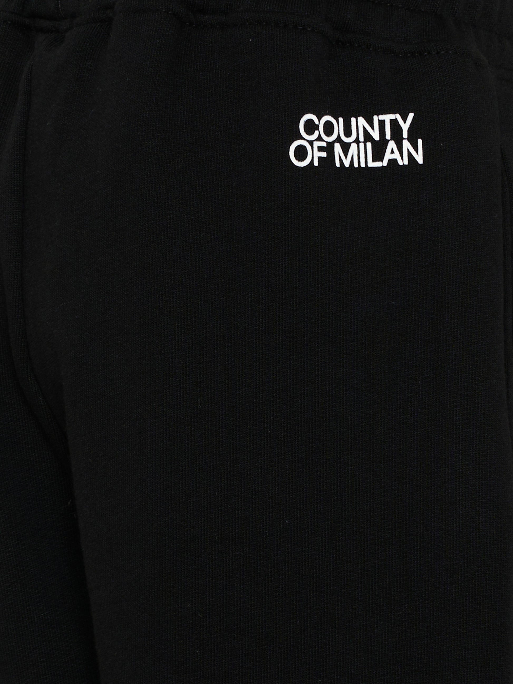 Pantalone sportivo nero per bambino con logo,County Of Milan Kids,F5CMJBFP005 110