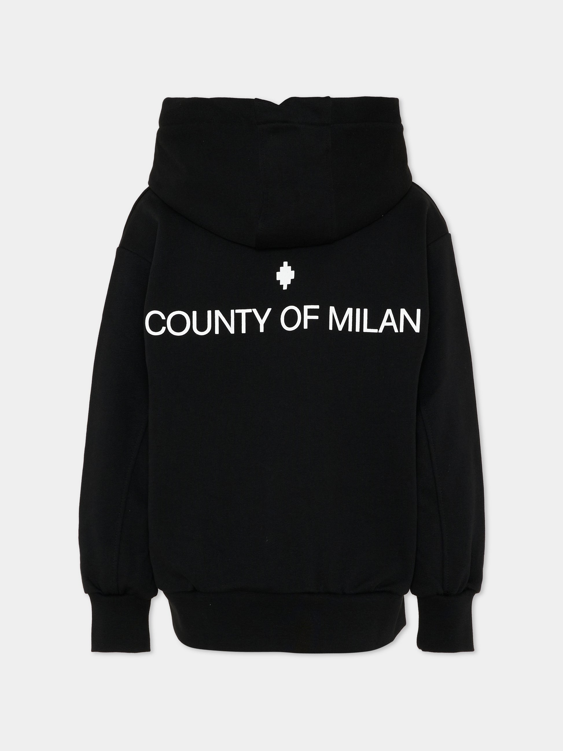Felpa nera per bambino con logo,County Of Milan Kids,F5CMJBHS002 110