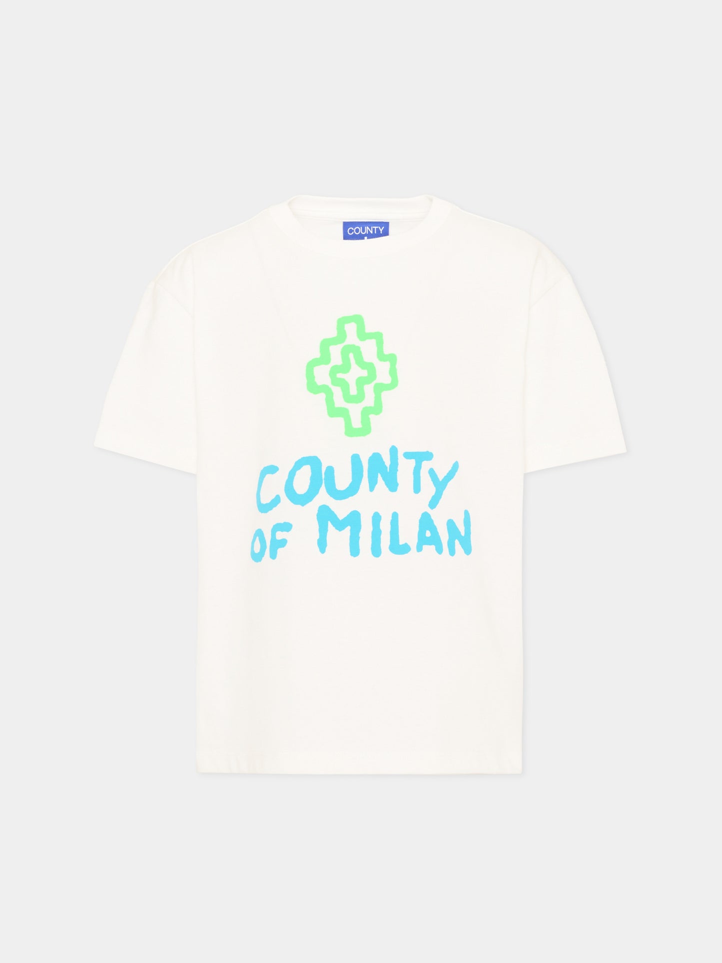 T-Shirt avorio per bambino con logo,County Of Milan Kids,F5CMJBTH069 002