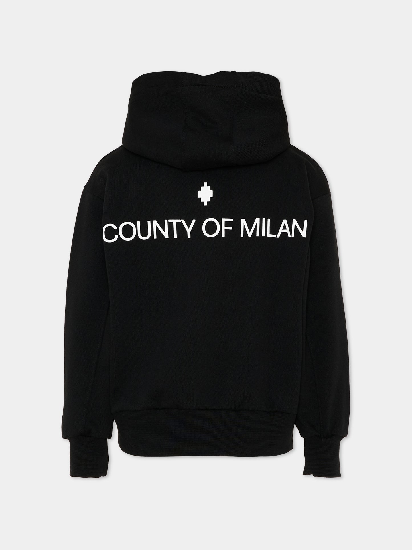 Felpa nera per bambino con logo,County Of Milan Kids,F5CMJBZH001 110