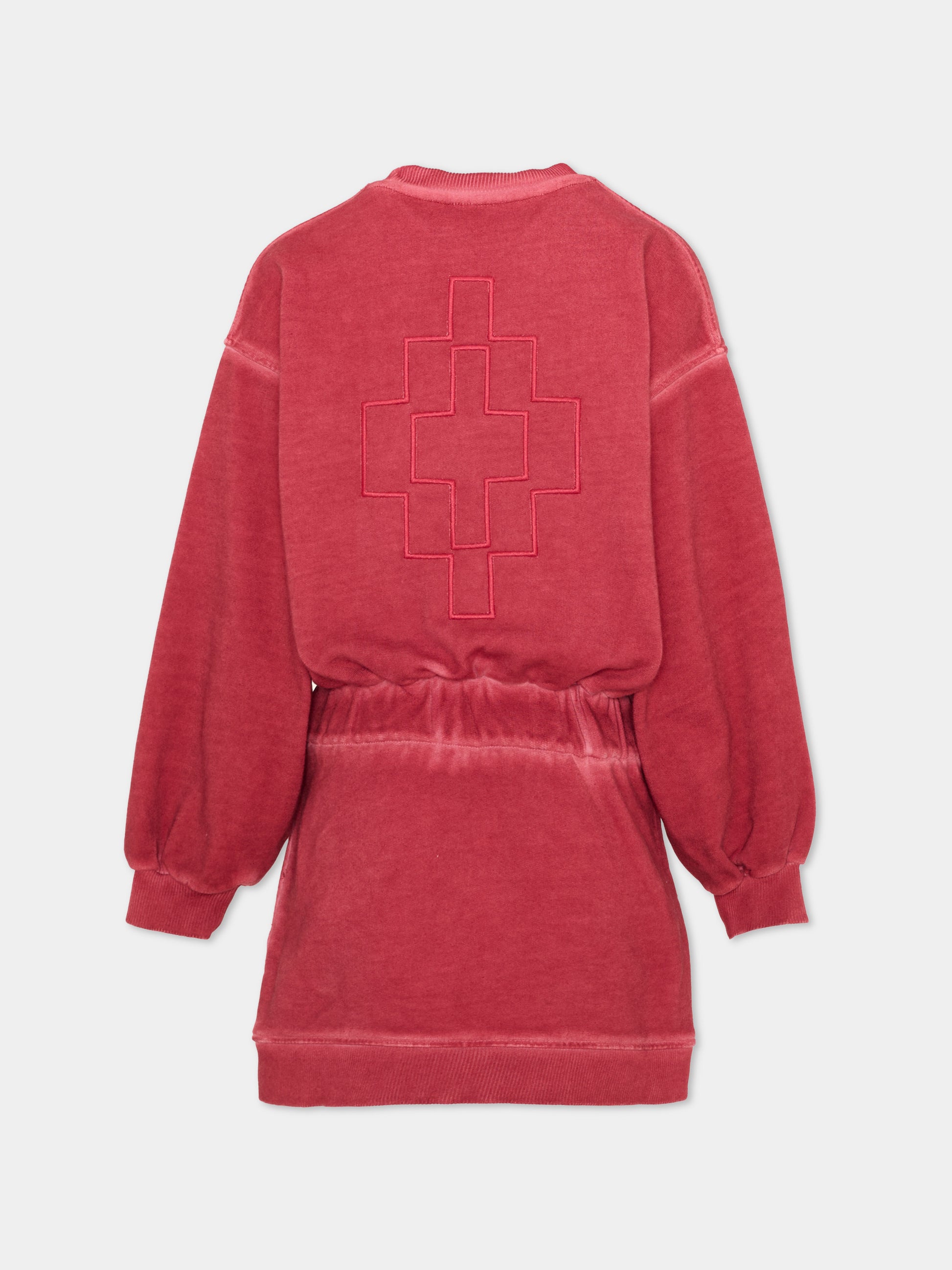 Vestito bordeaux per bambina con logo,County Of Milan Kids,F5CMJGDR029 096