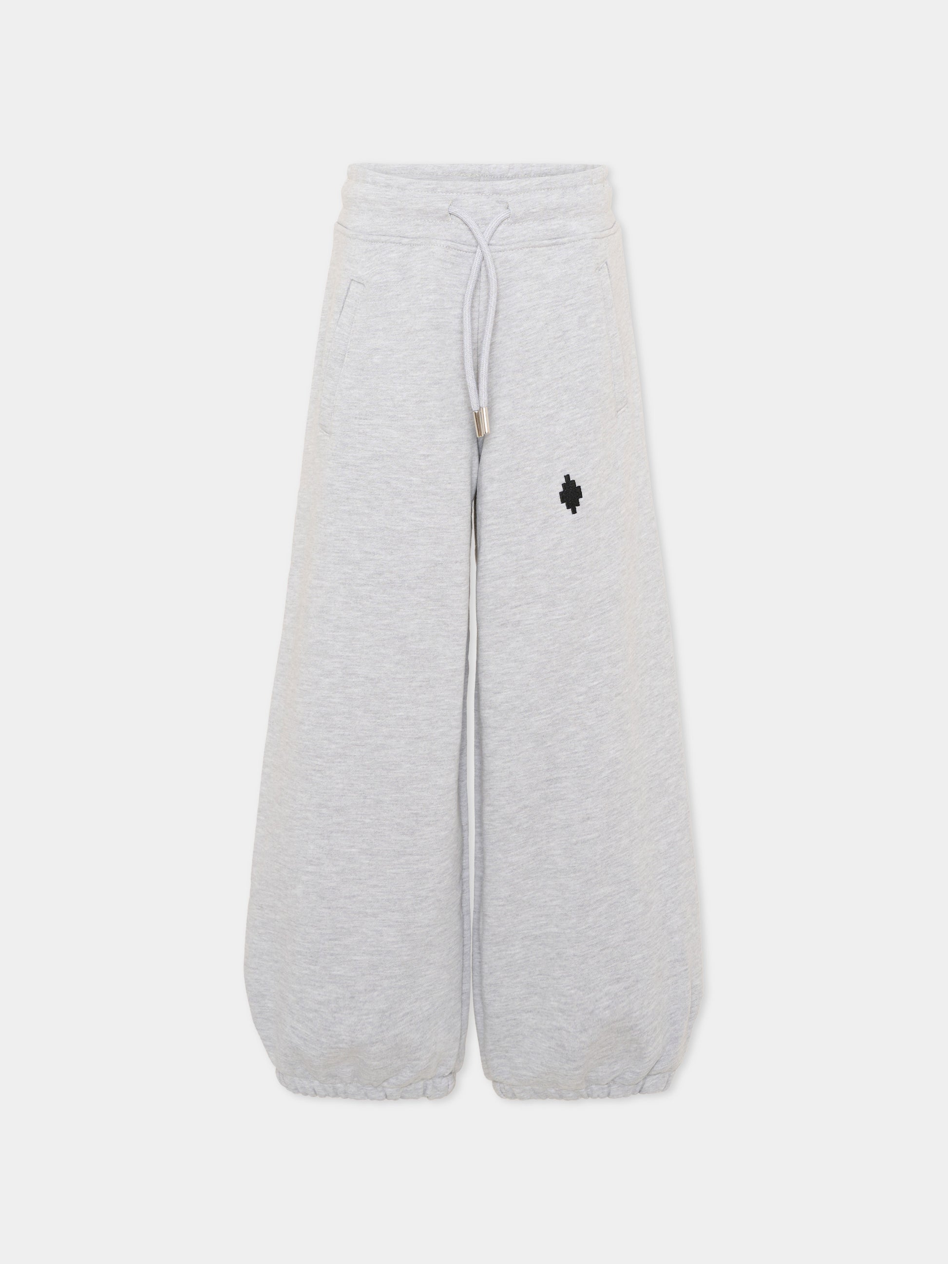Pantalone grigio per bambina con logo,County Of Milan Kids,F5CMJGFP086 101