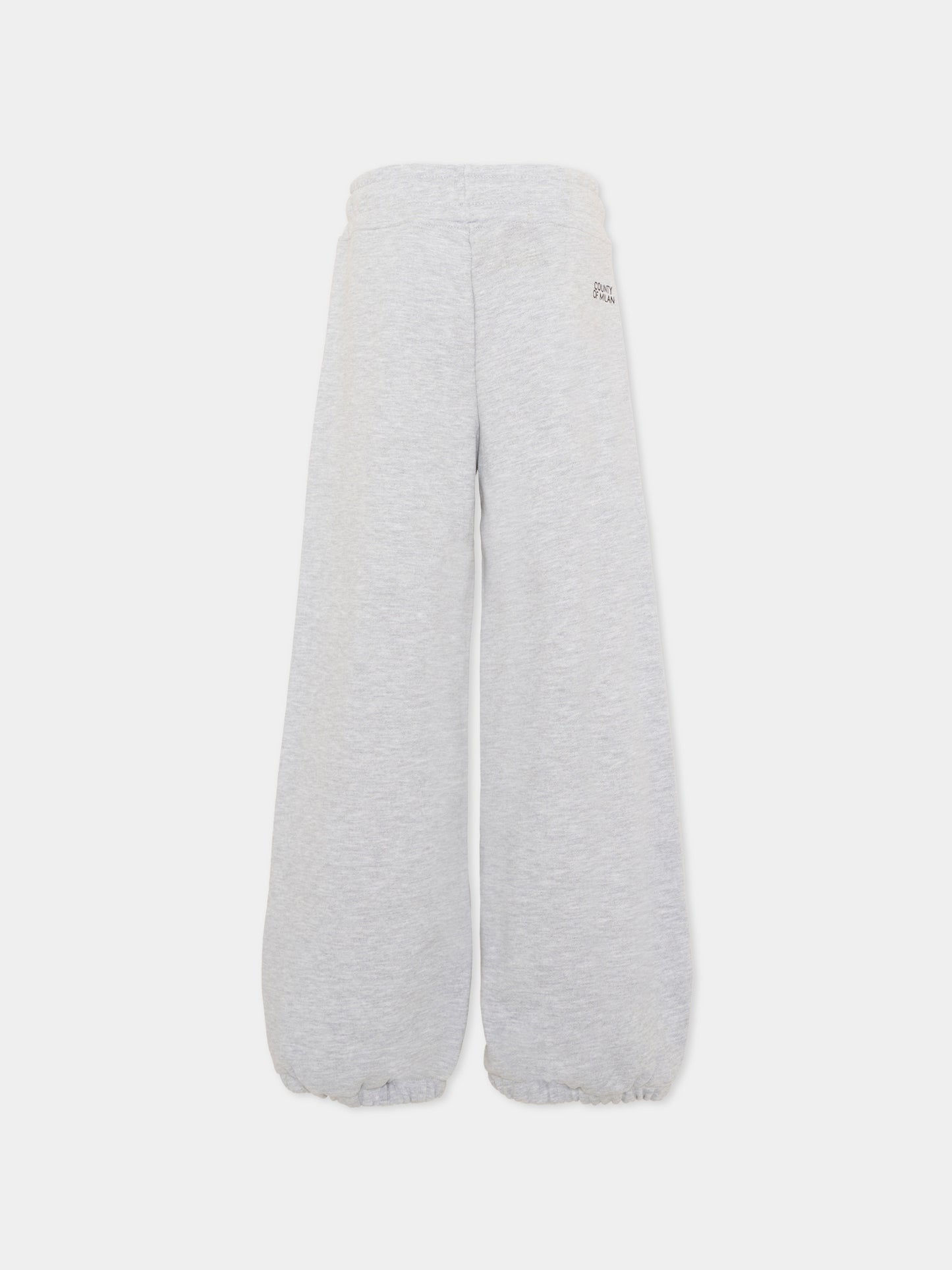 Pantalone grigio per bambina con logo,County Of Milan Kids,F5CMJGFP086 101
