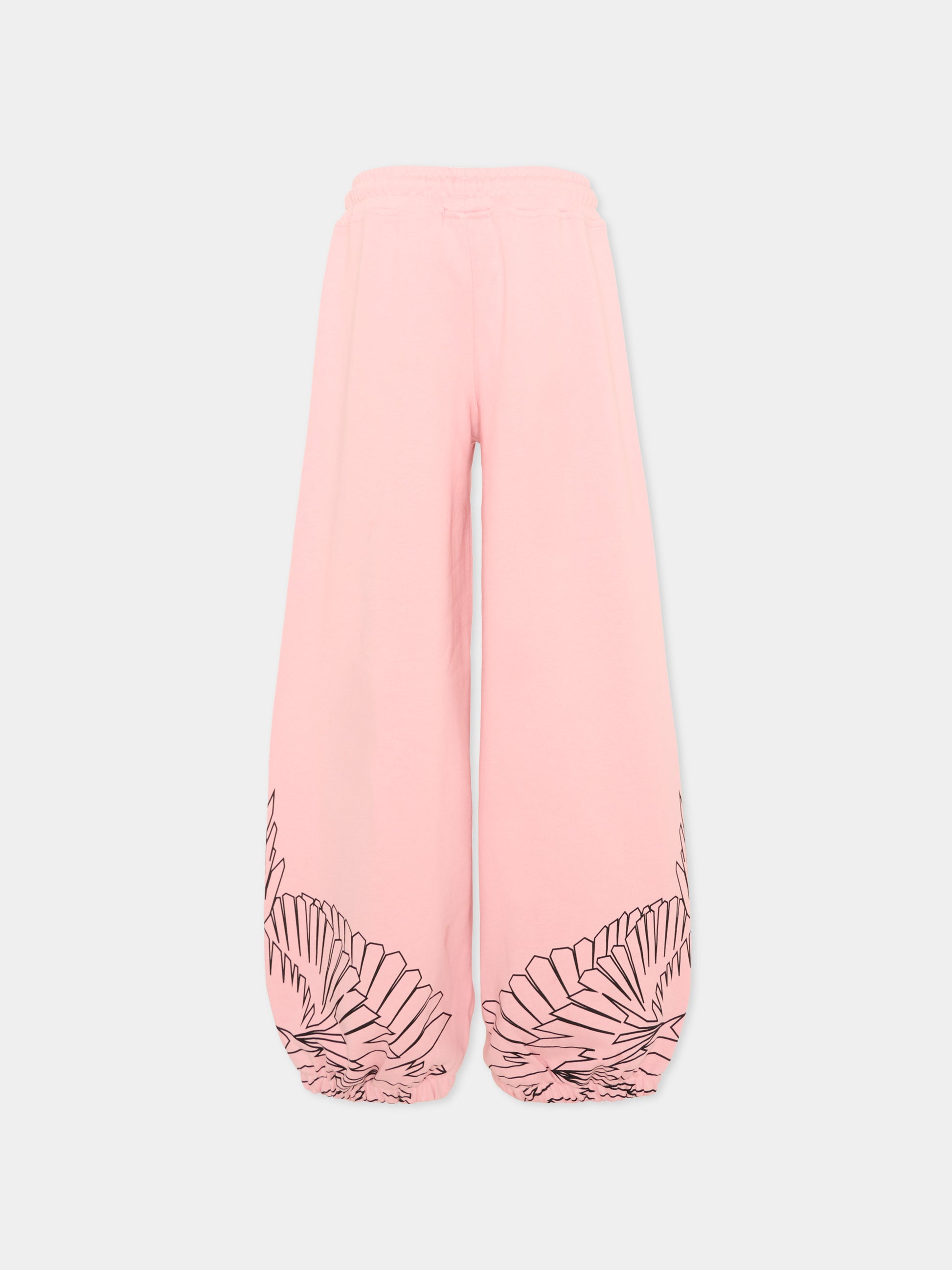 Pantaloni sportivi rosa per bambina con ali,County Of Milan Kids,F5CMJGFP099 BW008