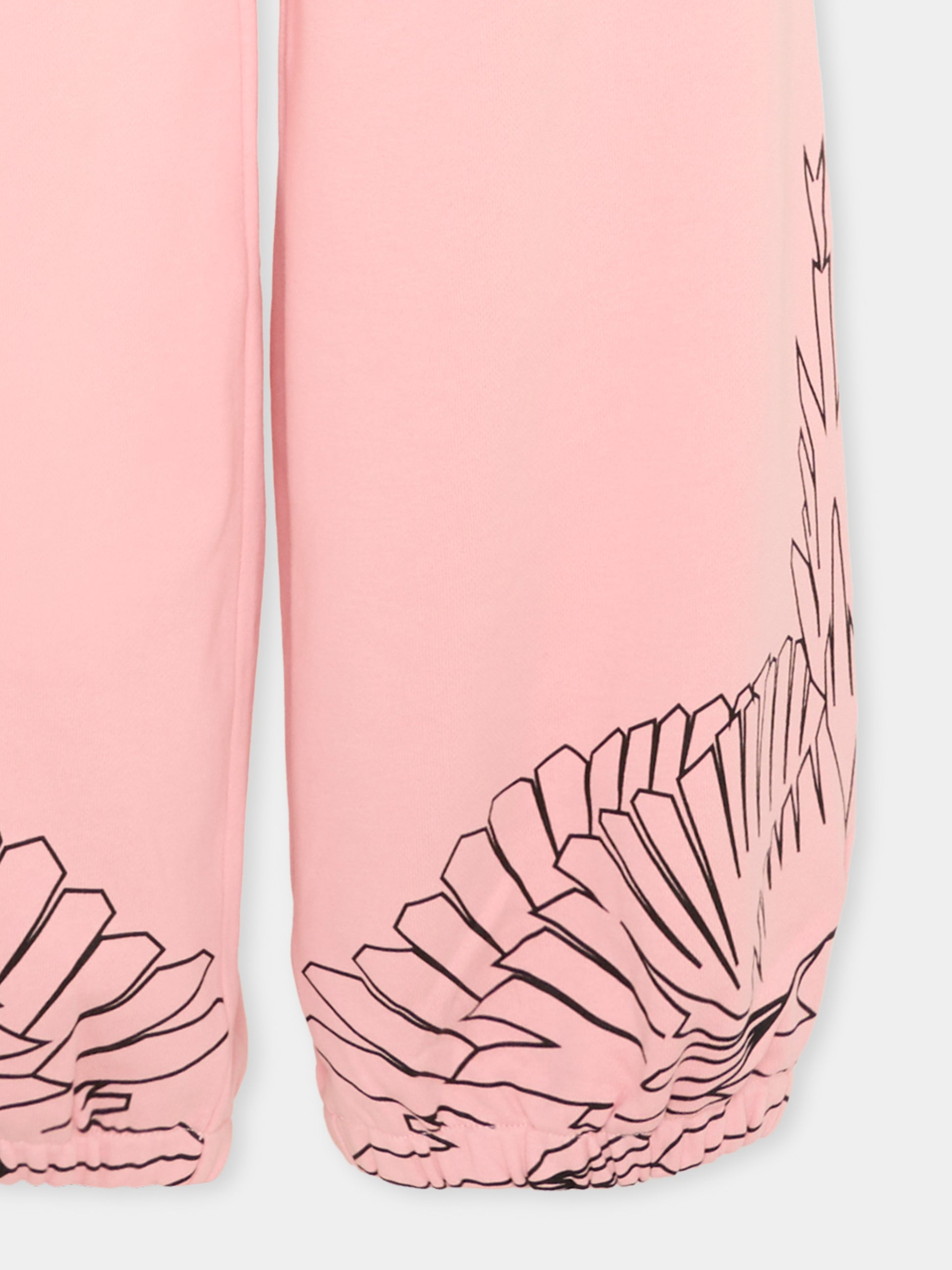 Pantaloni sportivi rosa per bambina con ali,County Of Milan Kids,F5CMJGFP099 BW008