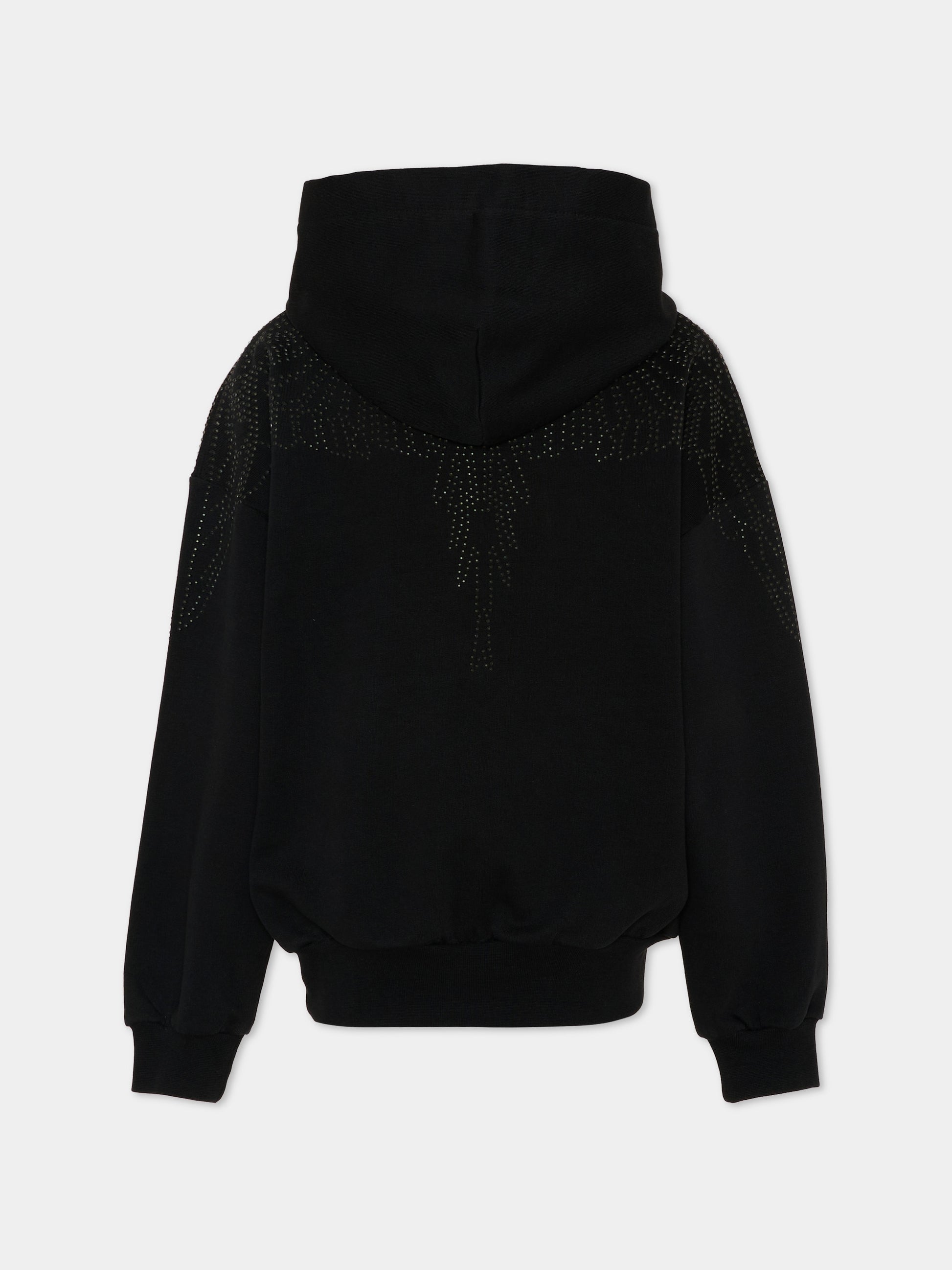 Felpa nera per bambina con ali,County Of Milan Kids,F5CMJGHS012 110
