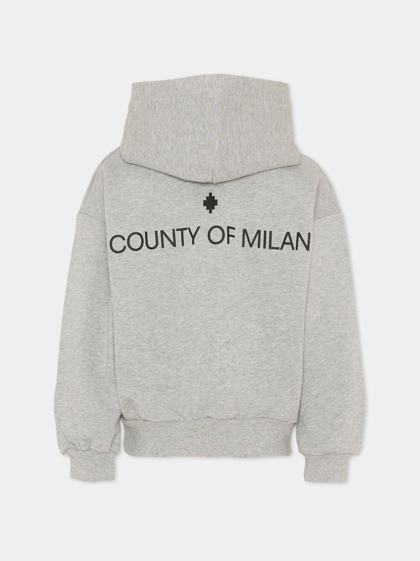 Felpa grigia per bambina con logo,County Of Milan Kids,F5CMJGHS084 101