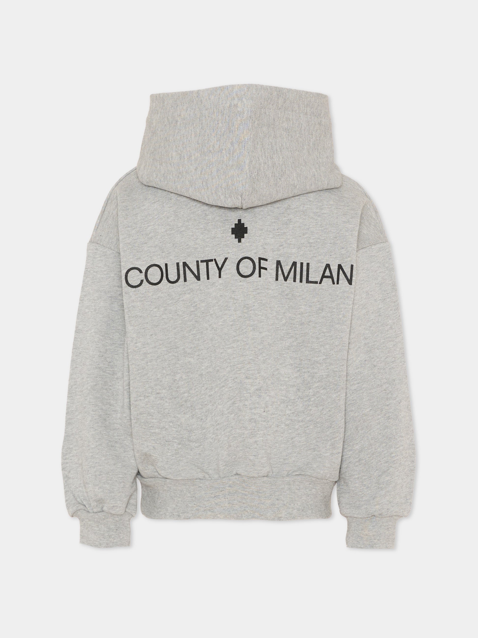 Felpa grigia per bambina con logo,County Of Milan Kids,F5CMJGHS084 101