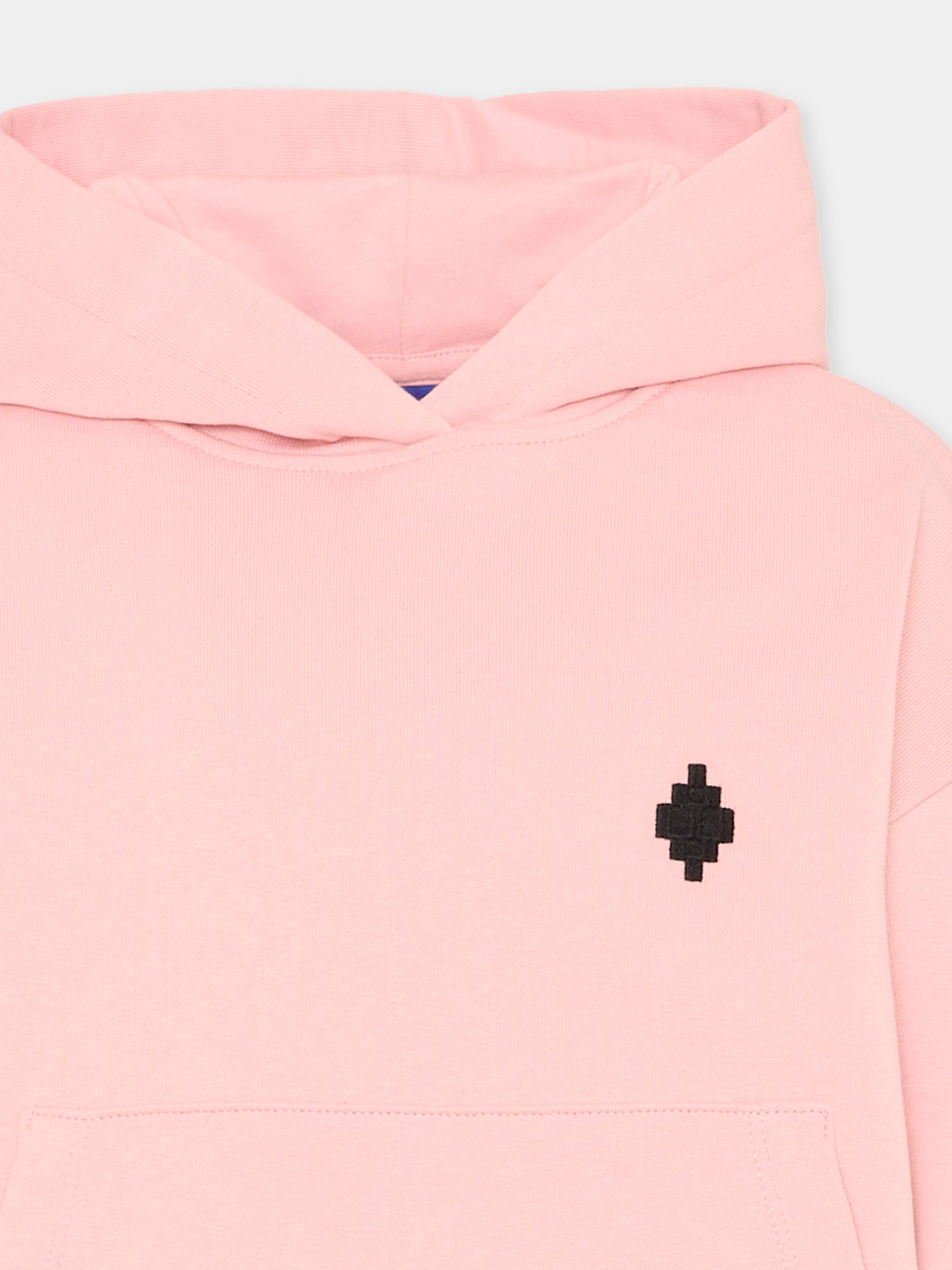 Felpa rosa per bambina con logo,County Of Milan Kids,F5CMJGHS084 BW008