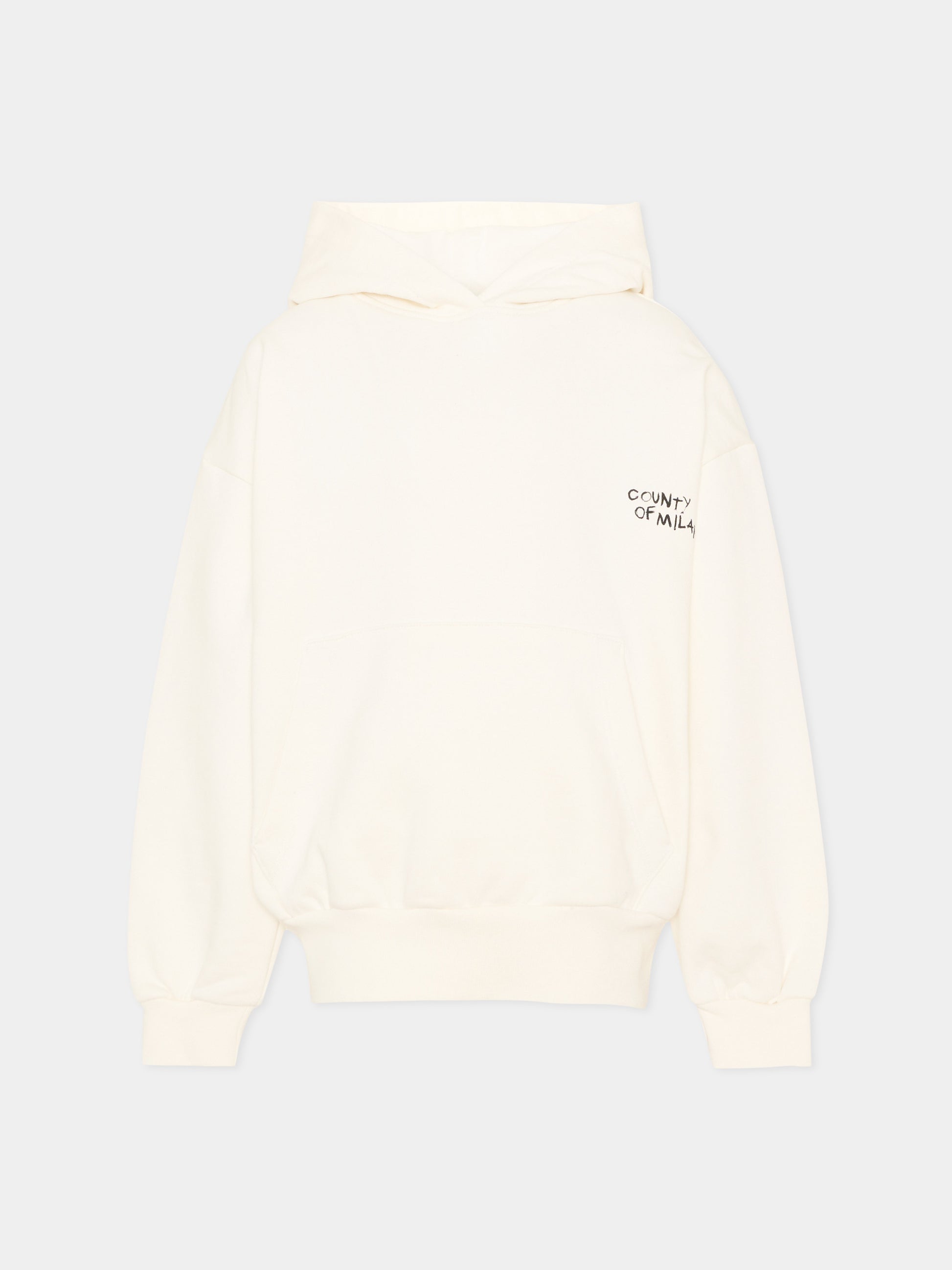Felpa avorio per bambina con logo,County Of Milan Kids,F5CMJGHS095 002
