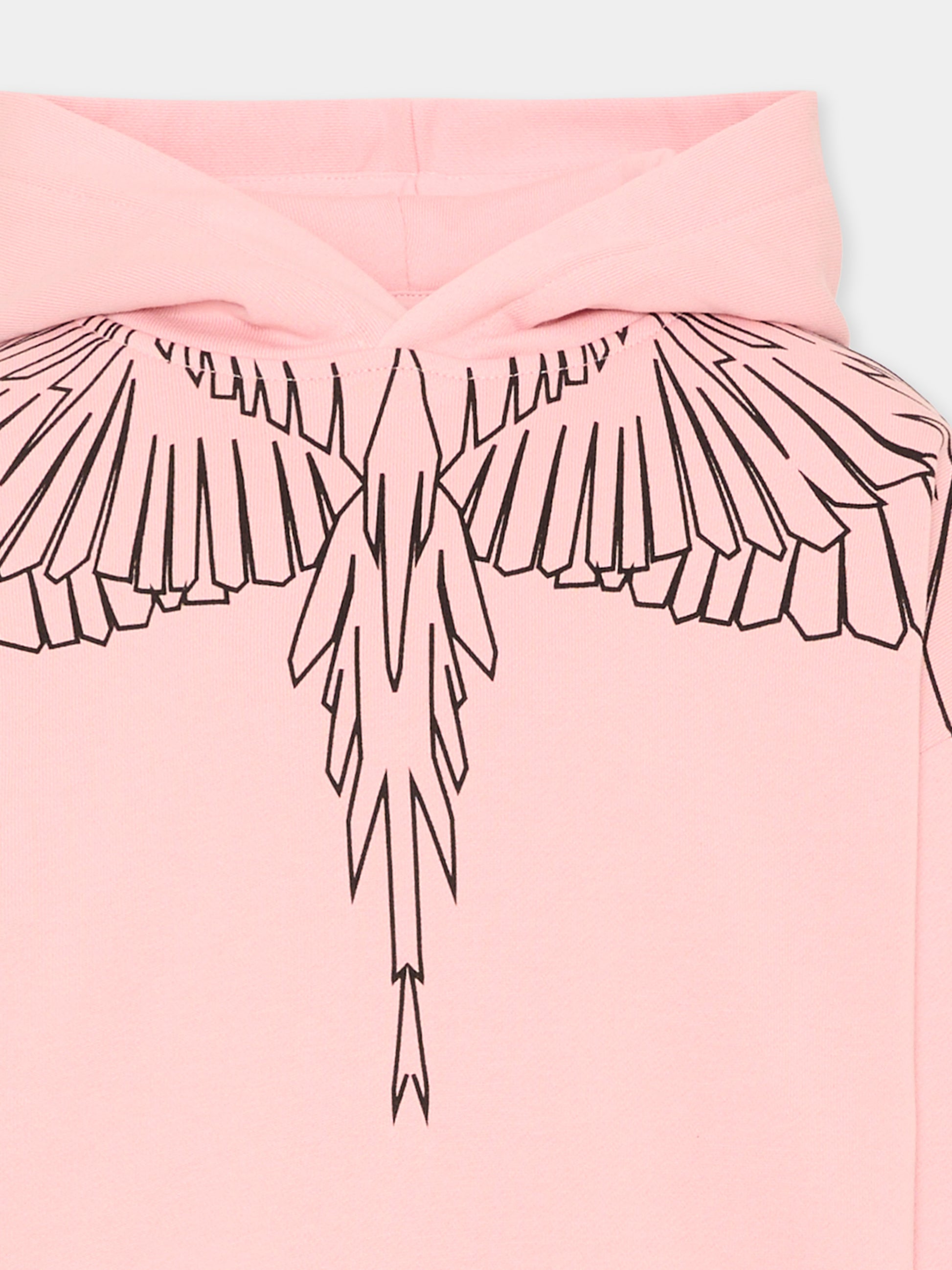 Felpa rosa per bambina con ali,County Of Milan Kids,F5CMJGHS100 BW008