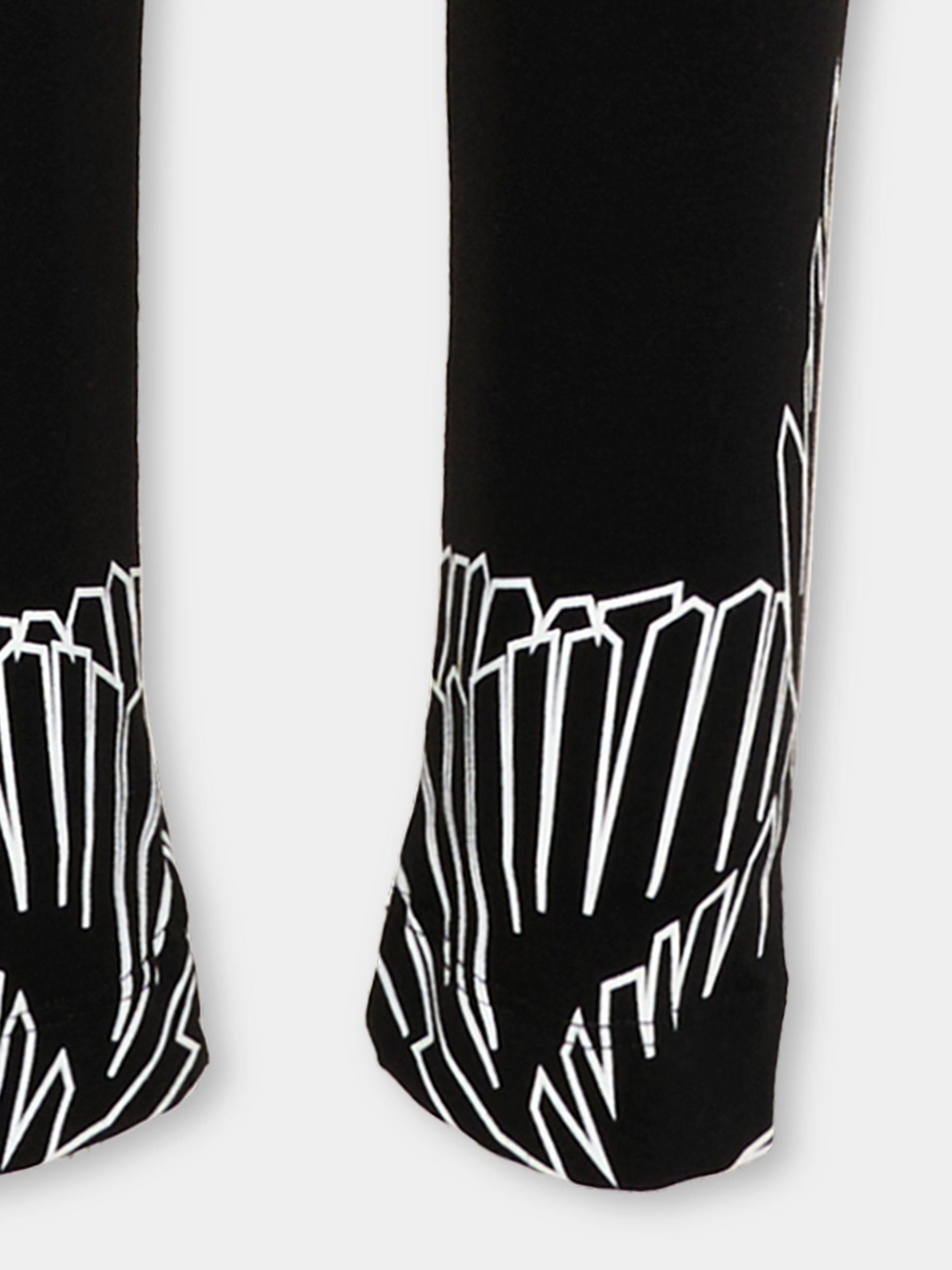 Leggings neri per bambina con ali,County Of Milan Kids,F5CMJGLG098 110