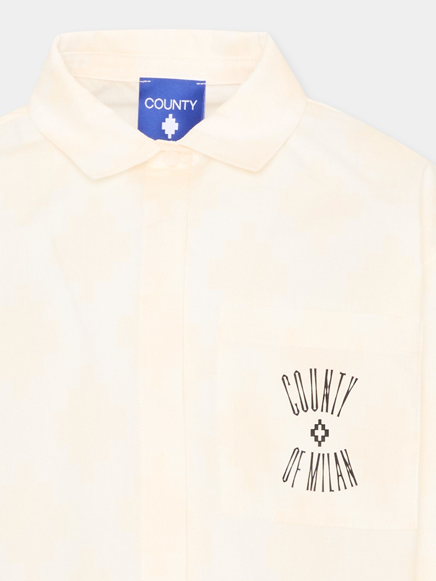 Camicia avorio per bambina con logo,County Of Milan Kids,F5CMJGSI017 002