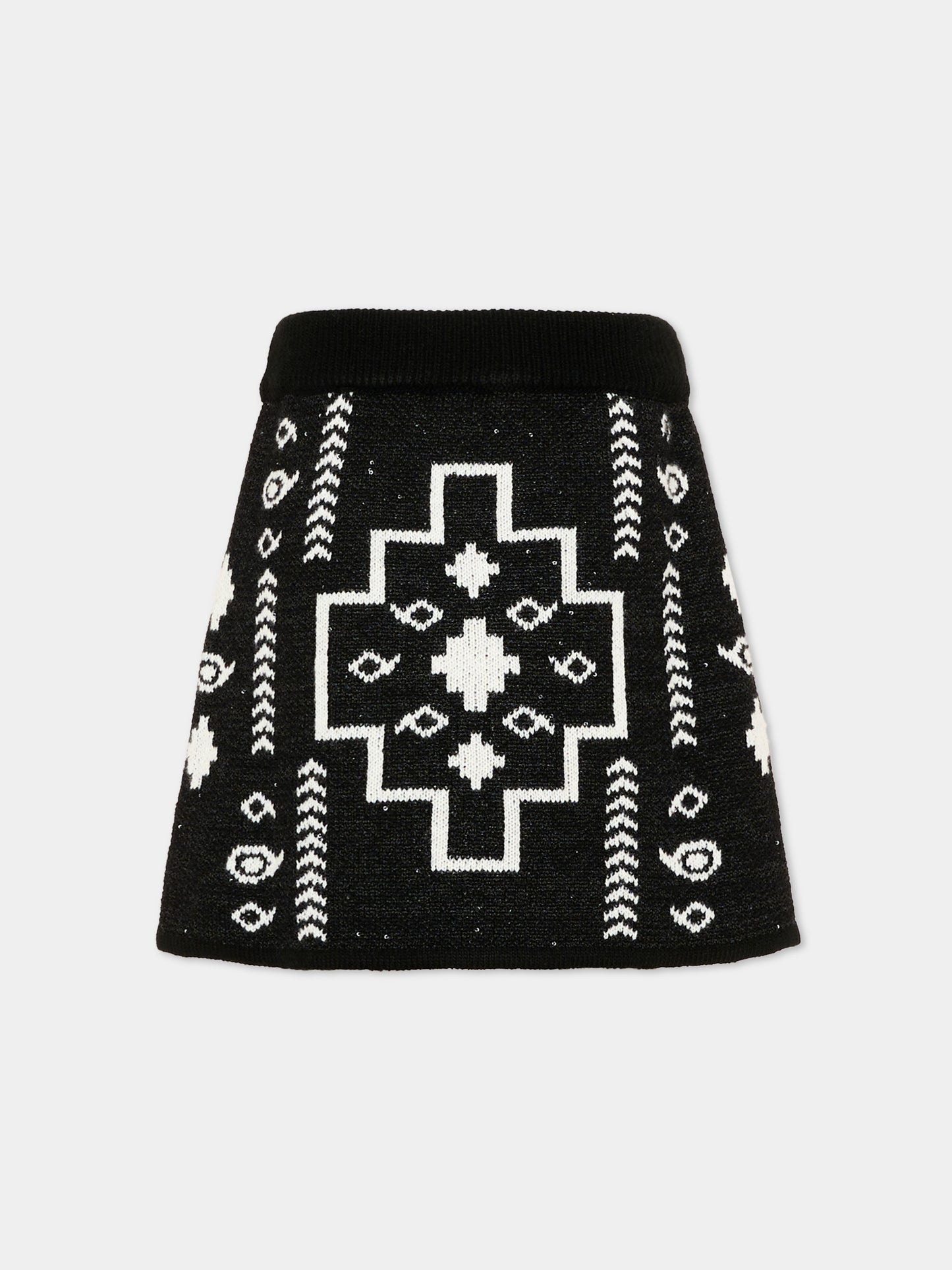 Gonna nera per bambina con logo,County Of Milan Kids,F5CMJGSK011 110