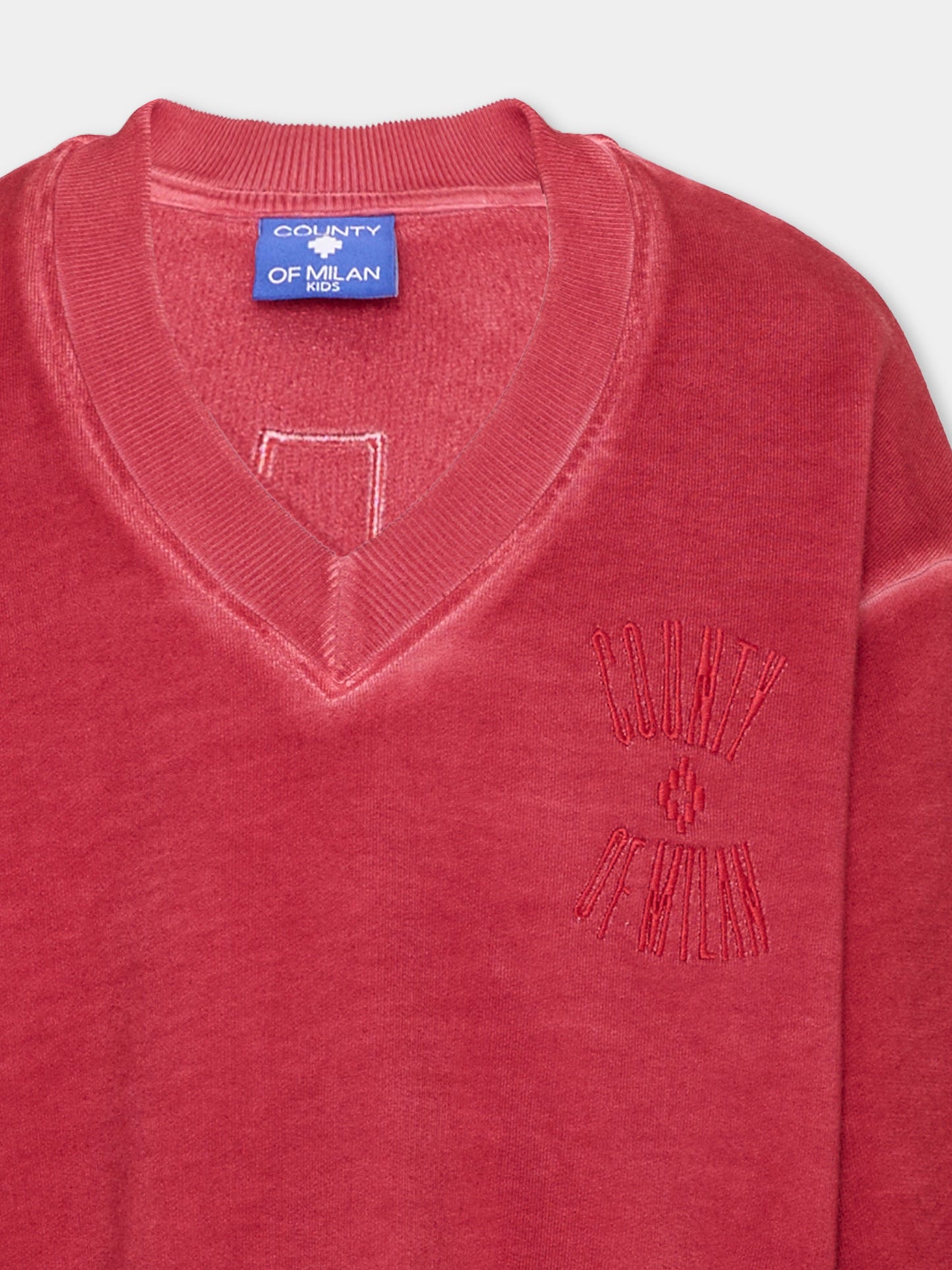Felpa bordeaux per bambina con logo,County Of Milan Kids,F5CMJGSW027 096