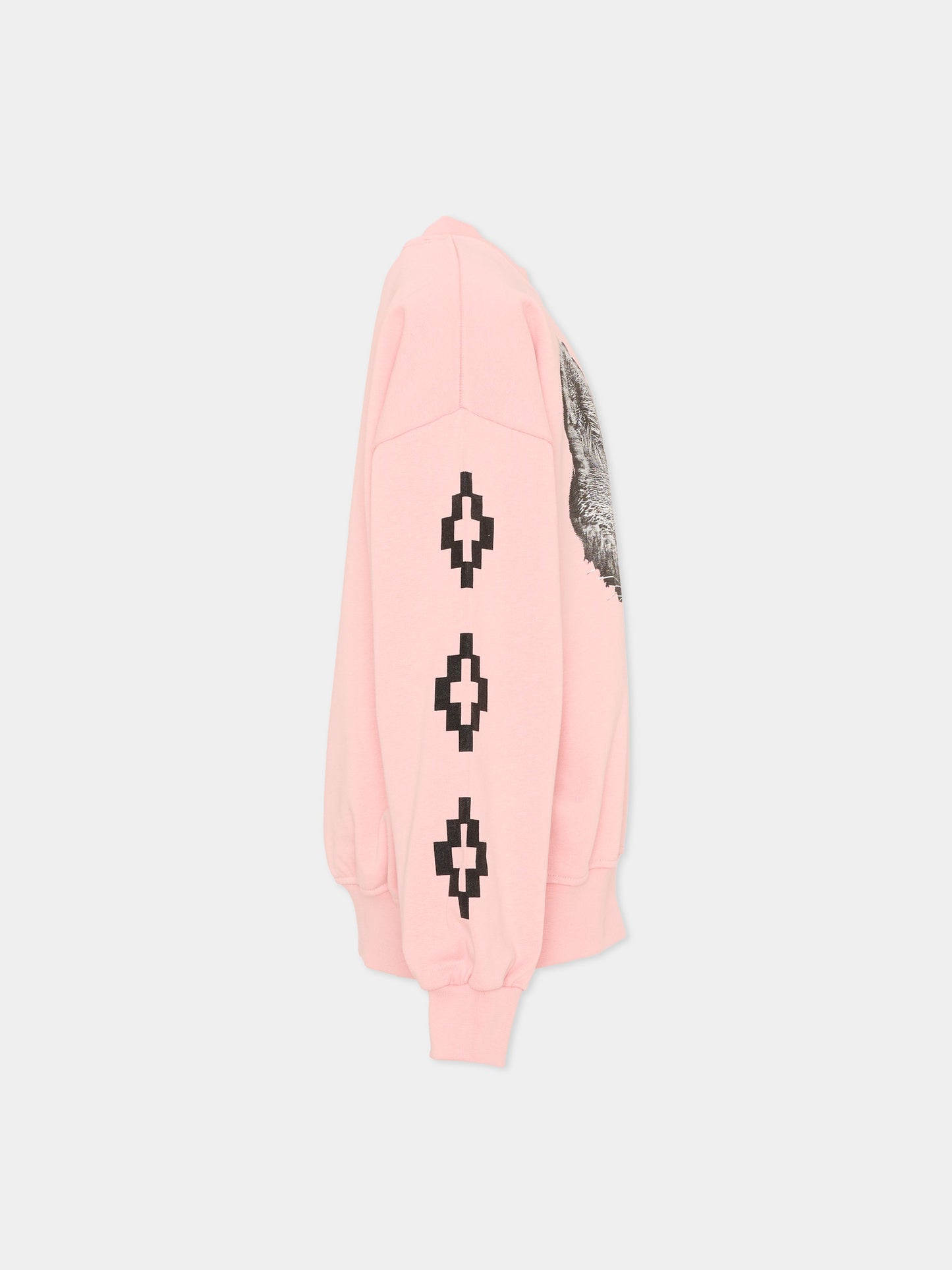 Felpa rosa per bambina con lupo,County Of Milan Kids,F5CMJGSW093 BW008
