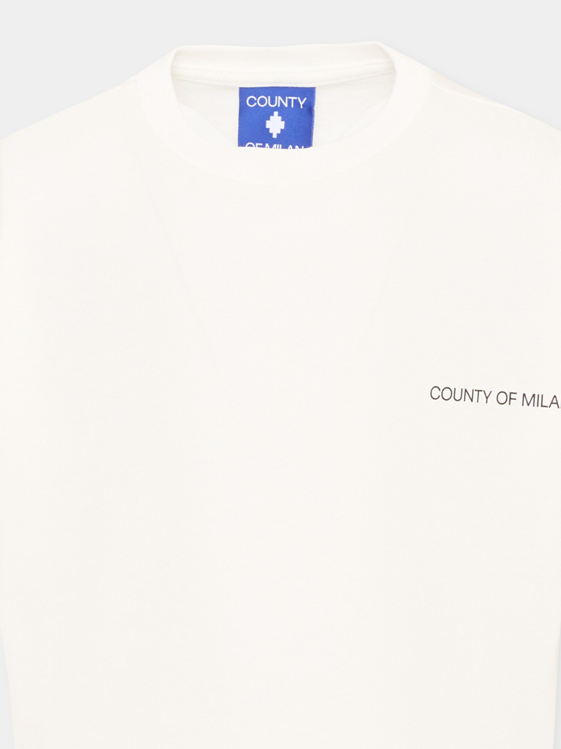 T-Shirt avorio per bambina con logo,County Of Milan Kids,F5CMJGTH021 002