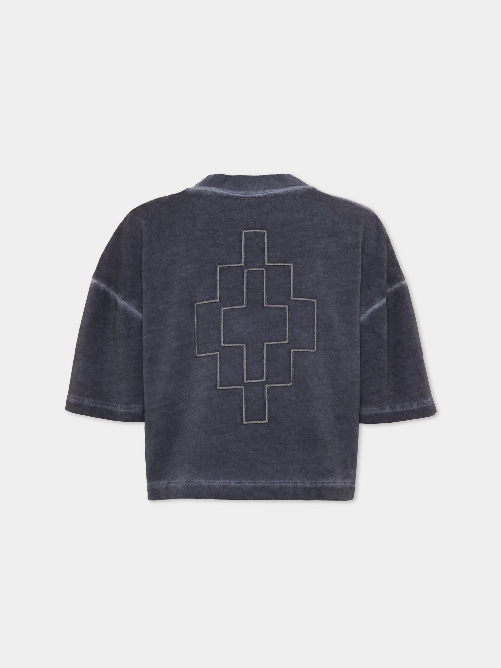 T-shirt nera per bambina con logo,County Of Milan Kids,F5CMJGTH030 110