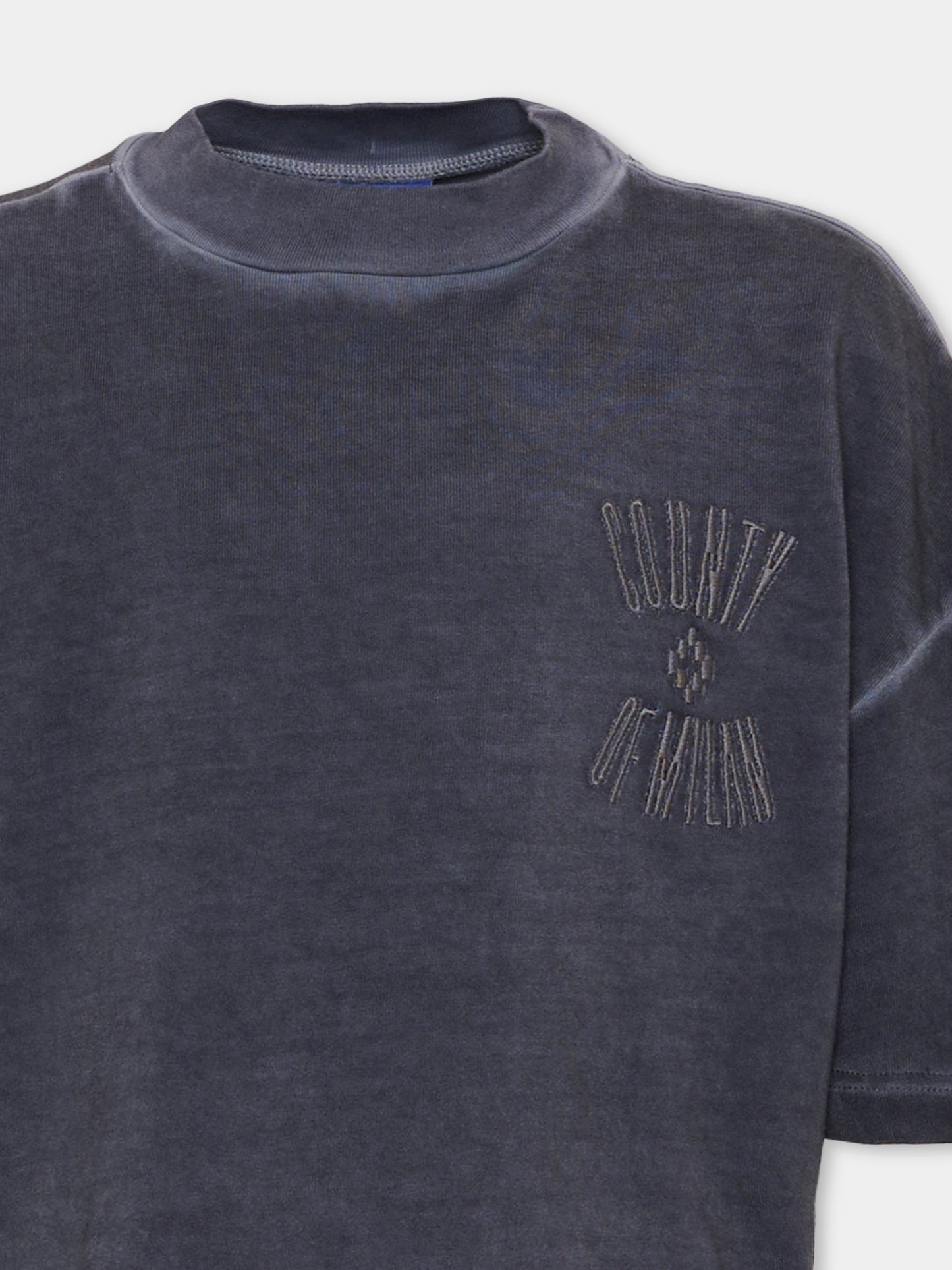T-shirt nera per bambina con logo,County Of Milan Kids,F5CMJGTH030 110