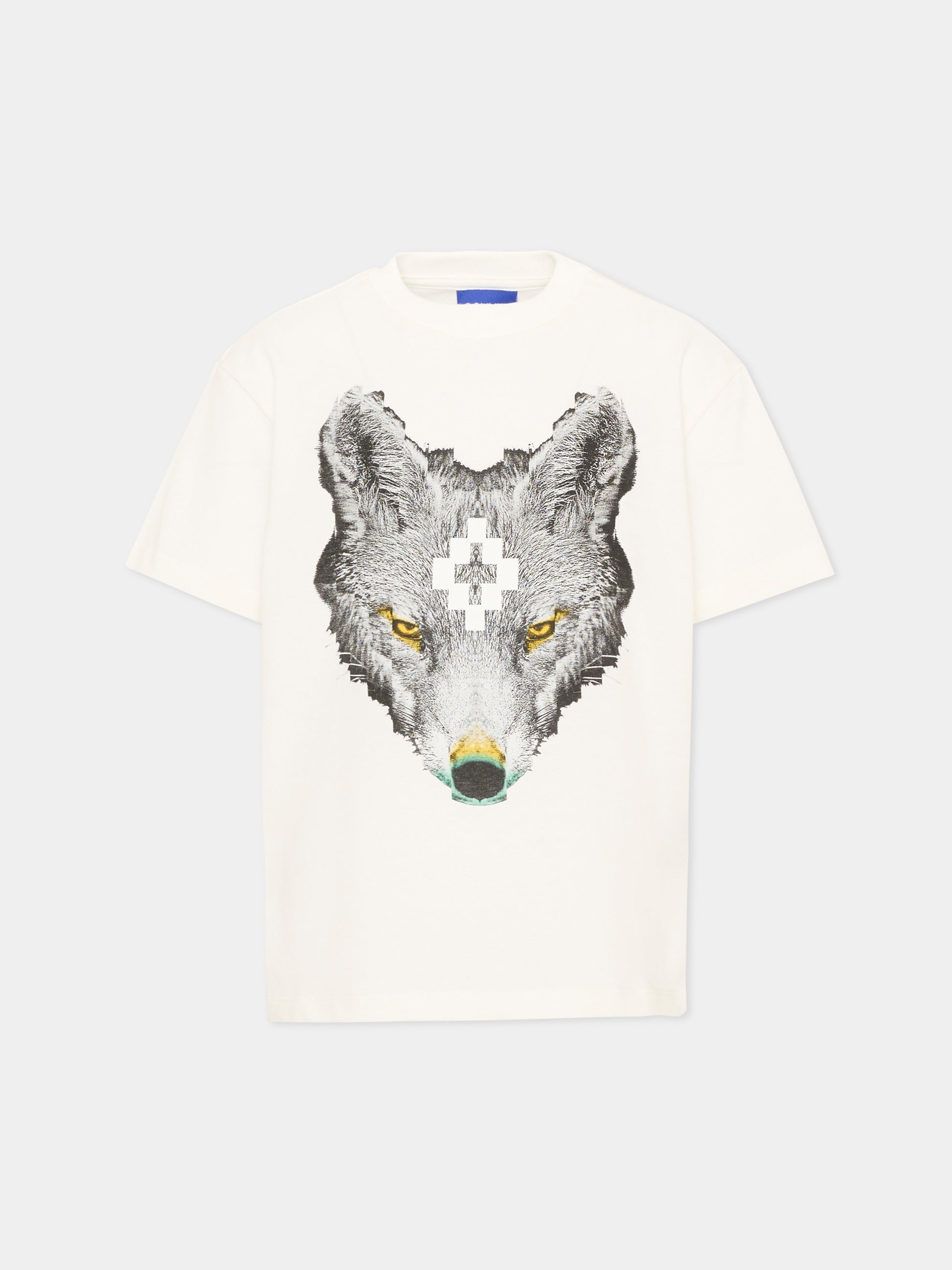 T-shirt avorio per bambina con lupo,County Of Milan Kids,F5CMJGTH089 002