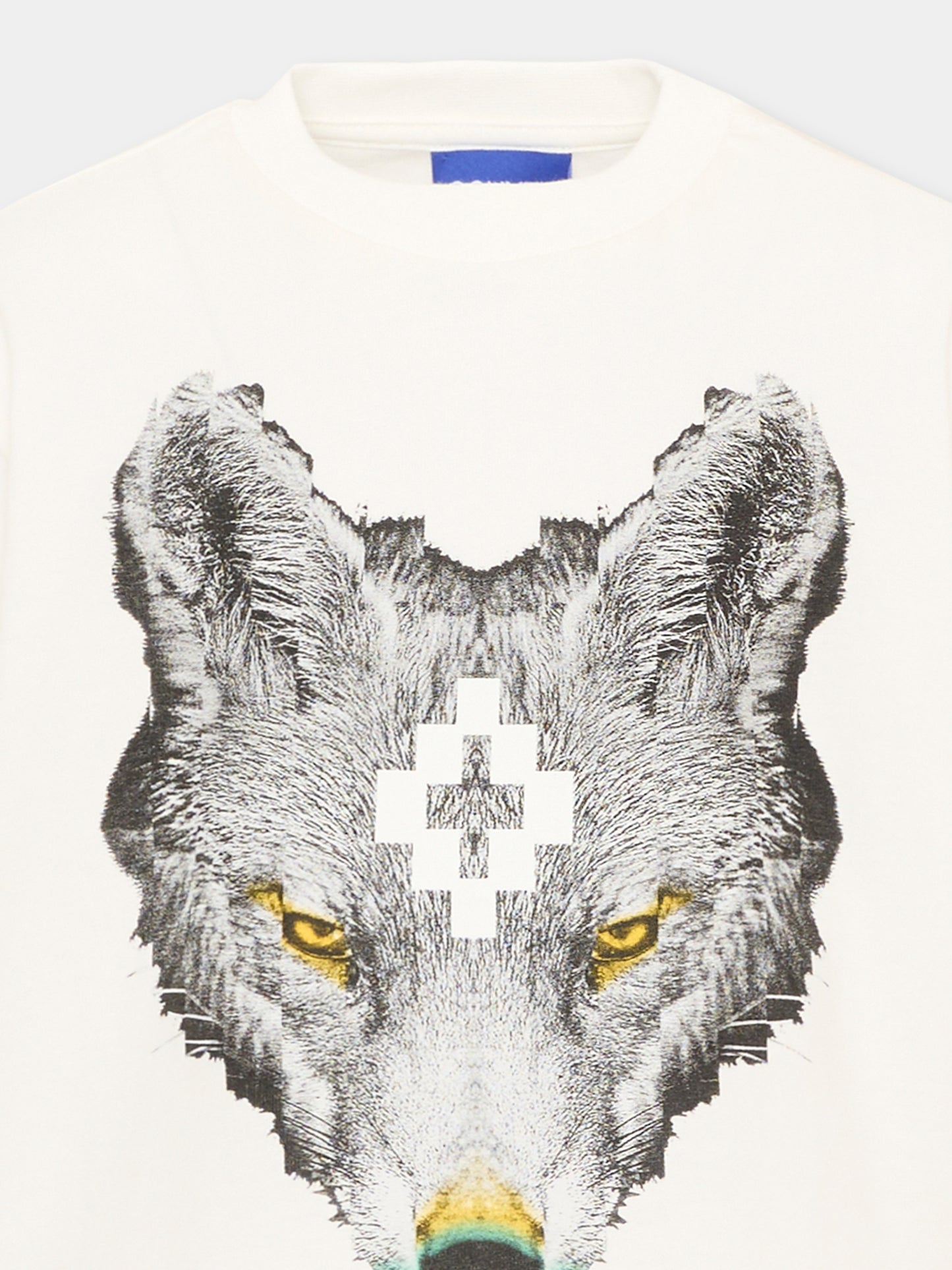 T-shirt avorio per bambina con lupo,County Of Milan Kids,F5CMJGTH089 002