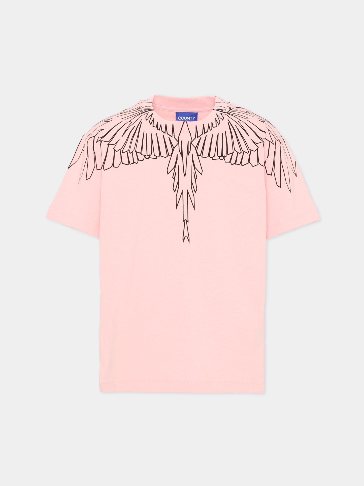 T-shirt rosa per bambina con ali,County Of Milan Kids,F5CMJGTH102 BW008