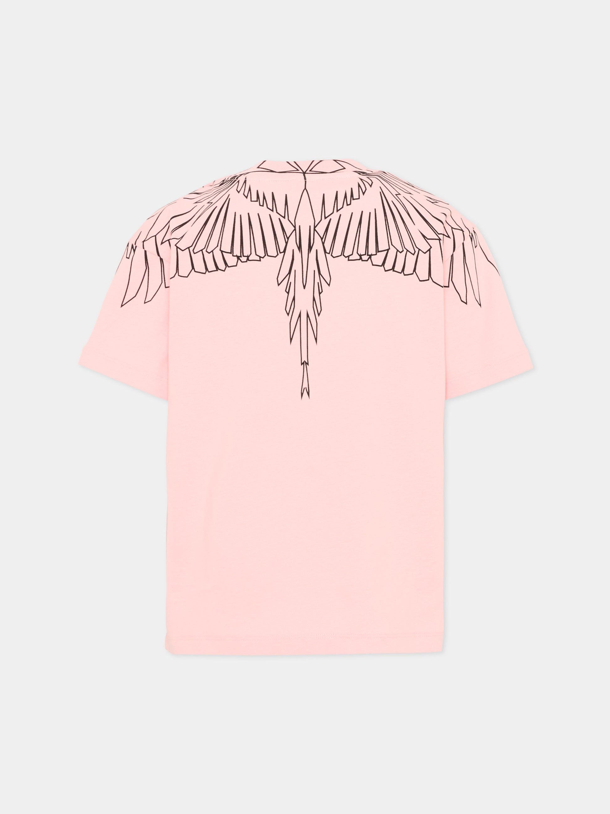 T-shirt rosa per bambina con ali,County Of Milan Kids,F5CMJGTH102 BW008