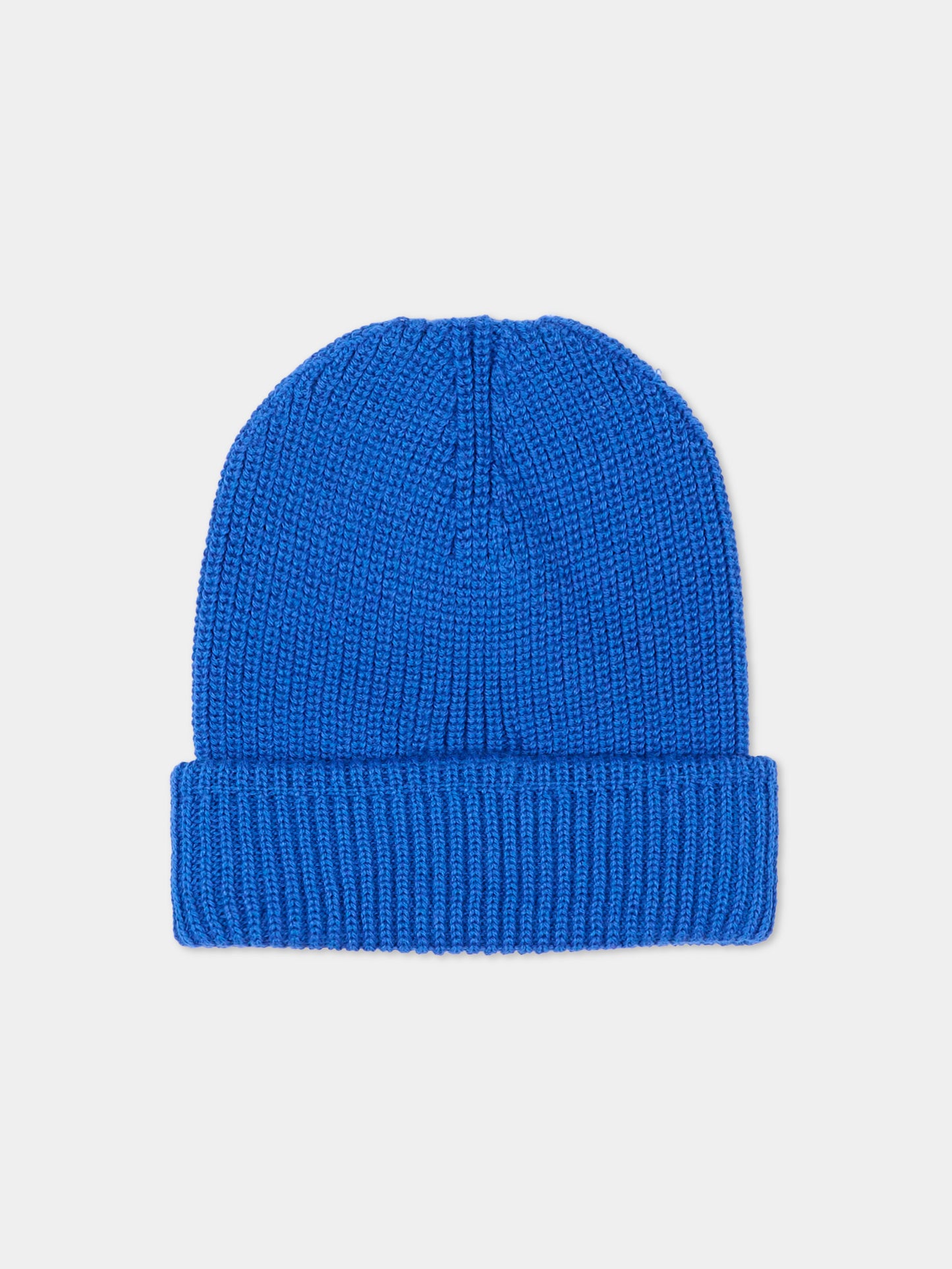 Berretto blu per bambini con logo,County Of Milan Kids,F5CMJUHT036 130