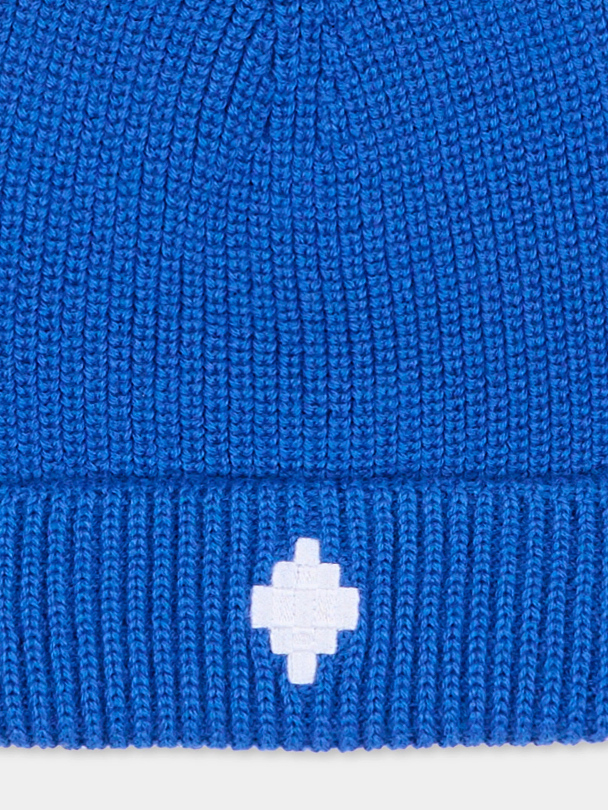 Berretto blu per bambini con logo,County Of Milan Kids,F5CMJUHT036 130