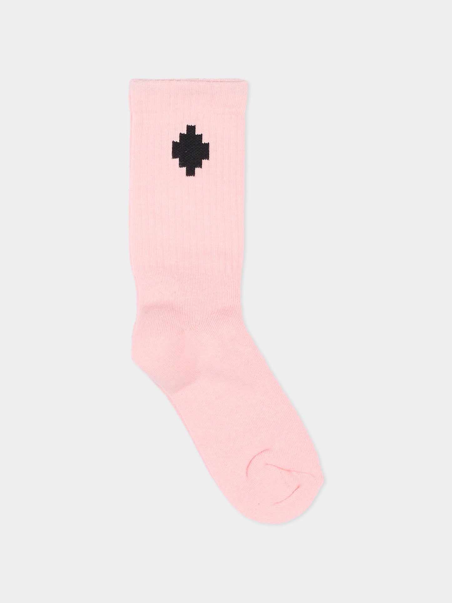 Calza in spugna rosa per bambina con logo,County Of Milan Kids,F5CMJUSO037 BW008