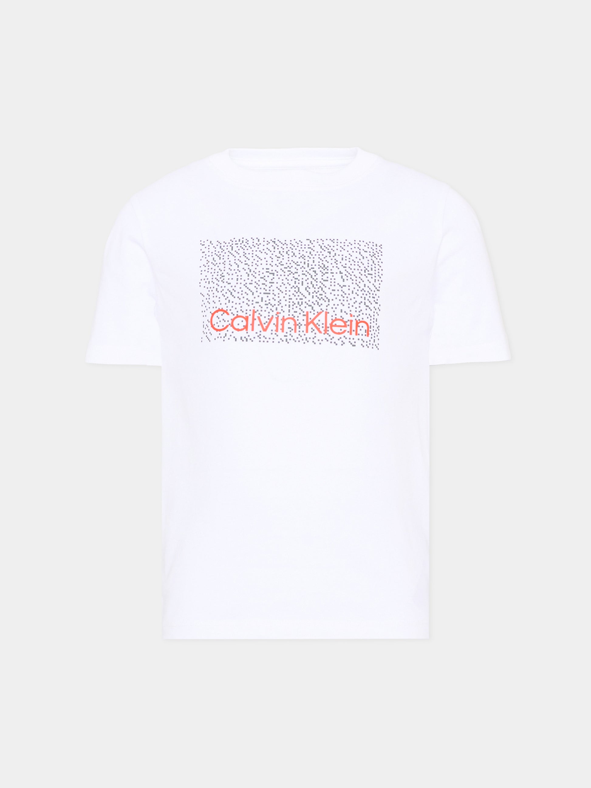 T-Shirt bianca per bambino con logo,Calvin Klein Kids,LVCKSJA04B YAF